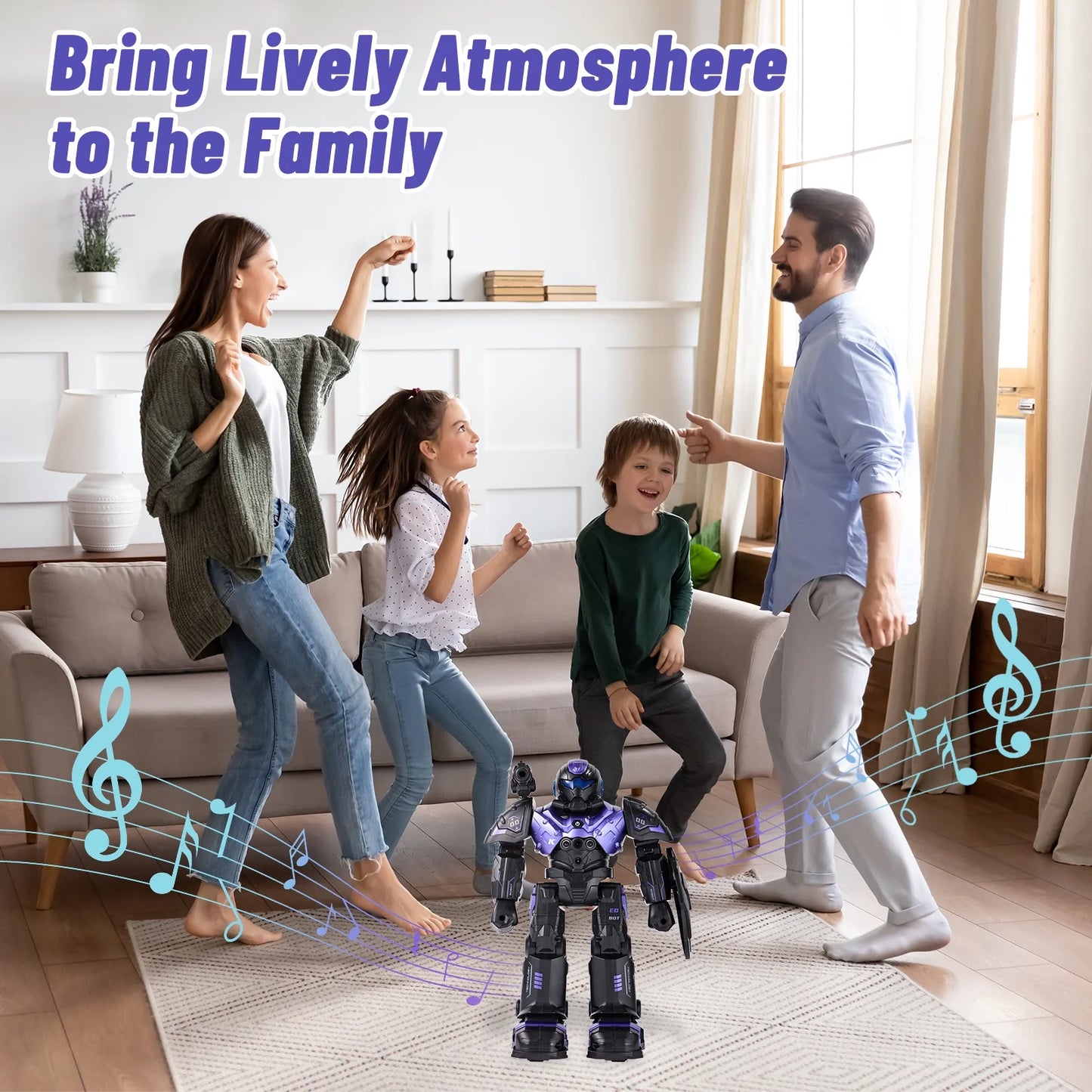 RC Robot Toys, Programmable Remote Control Robot, Interactive Gesture Sensing Robot with Launcher Smart Robot Gift for Boys Girls
