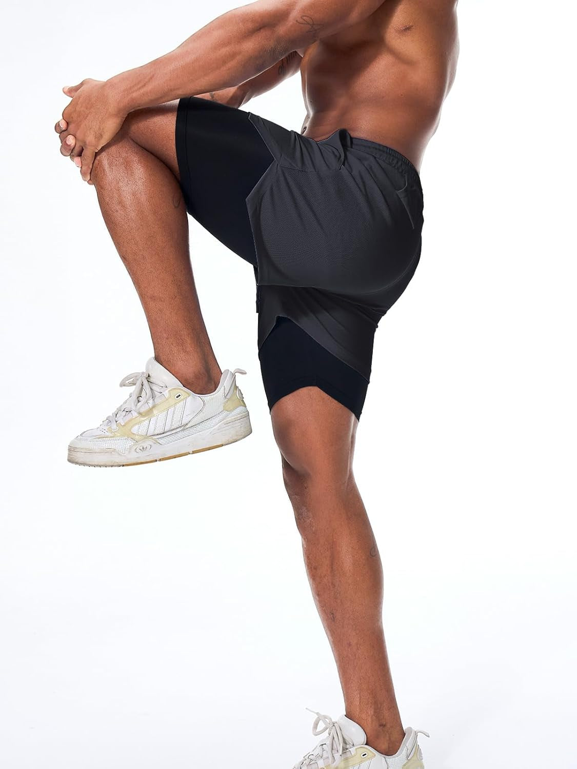 Men'S Running Shorts Quick Dry Workout Gym Shorts Athletic 2-In-1 Stealth Shorts Outdoor Short for Men with Pockets