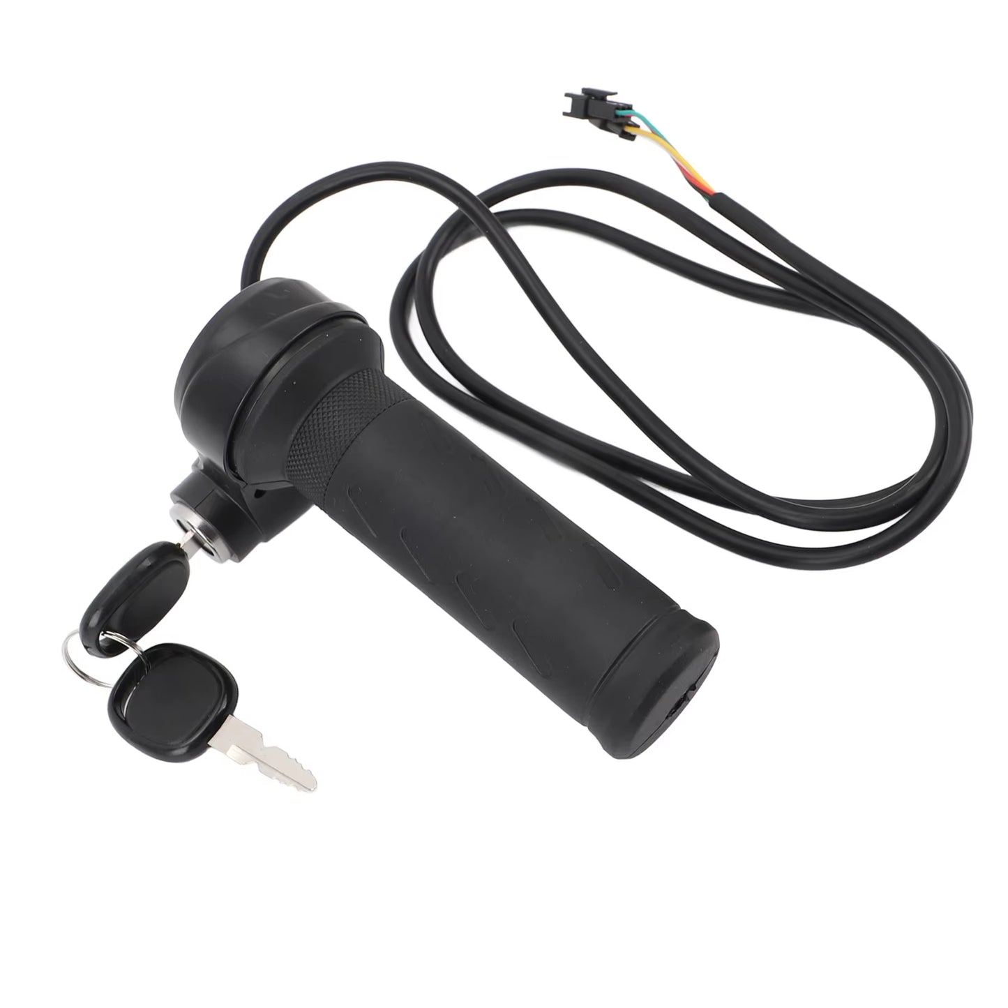 Electric Bike Throttle Grip, Universal E-Bike Throttle, Twist Throttle for Electric Scooters with 2 Keys