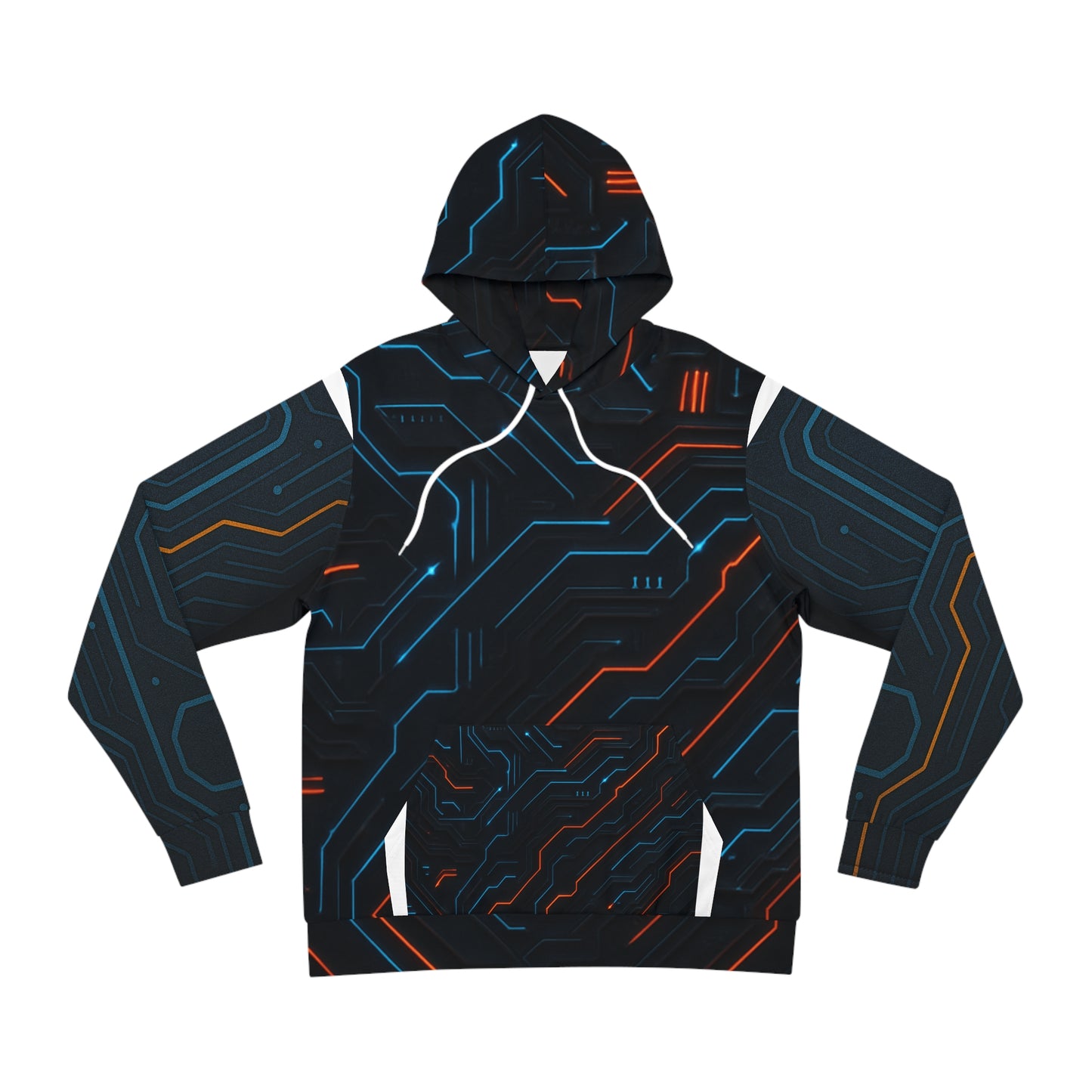 Futuristic Circuit Pattern Hoodie - Stylish Tech-Inspired Apparel