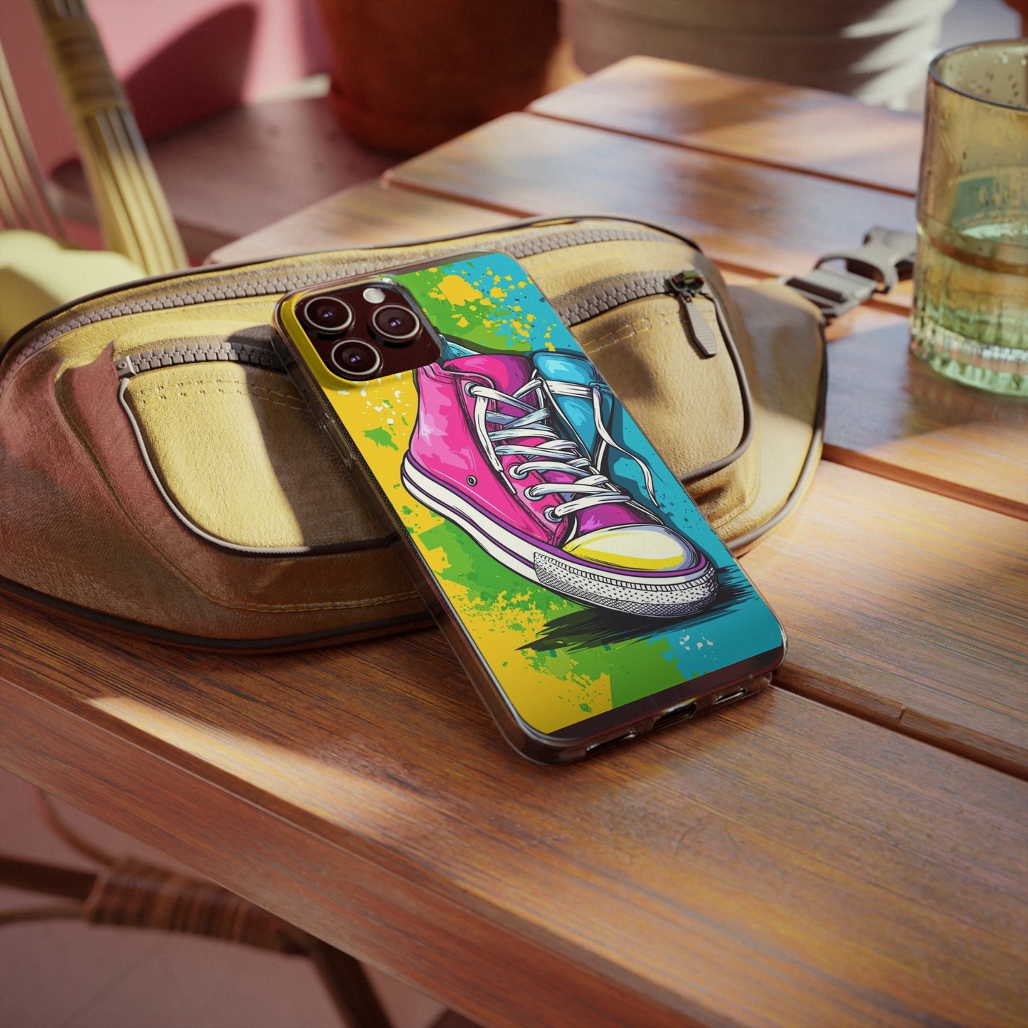 Colorful Sneakers Phone Case - Trendy Soft Phone Cases for Teens, Gifts for Her, Skateboard Accessories, Birthday Present, Fun Tech Gear