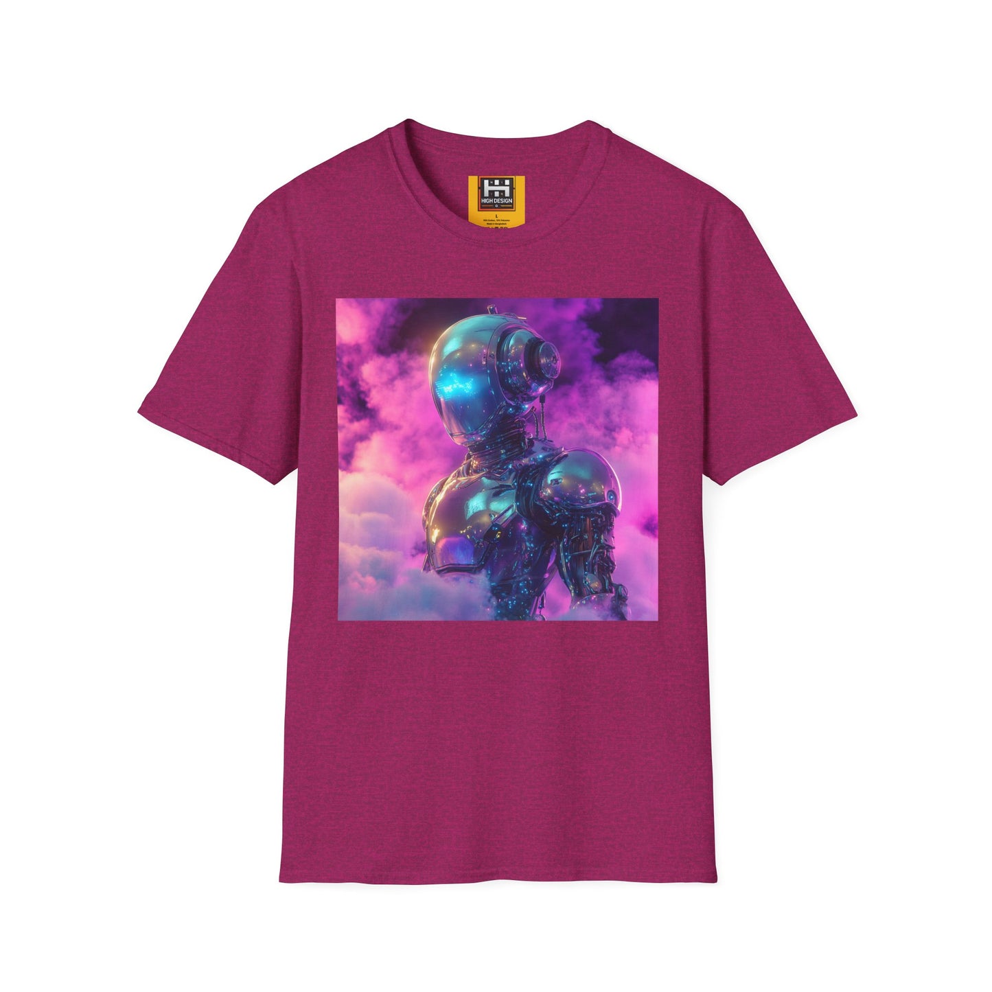 Futuristic Robot Graphic T-Shirt | Unisex Softstyle Tee | Unique Art for Tech Enthusiasts