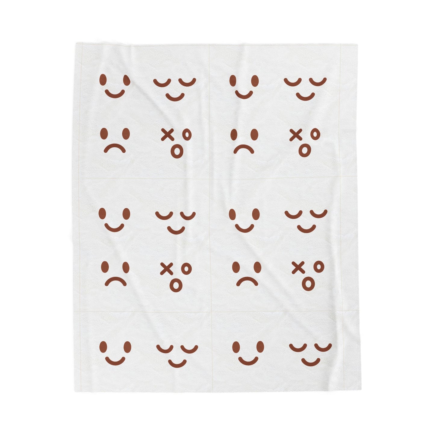 Cozy Velveteen Plush Blanket with Playful Expressions