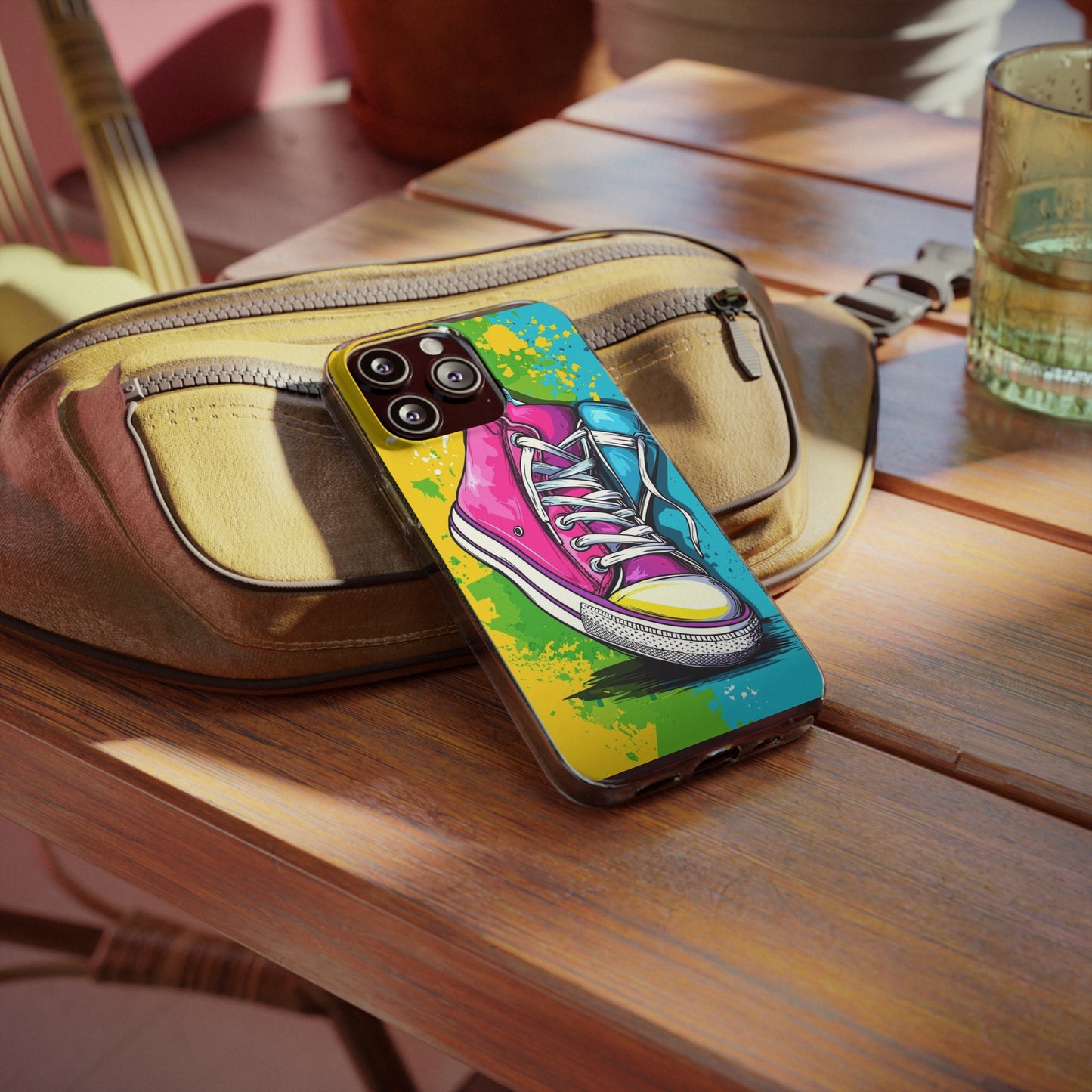 Colorful Sneakers Phone Case - Trendy Soft Phone Cases for Teens, Gifts for Her, Skateboard Accessories, Birthday Present, Fun Tech Gear