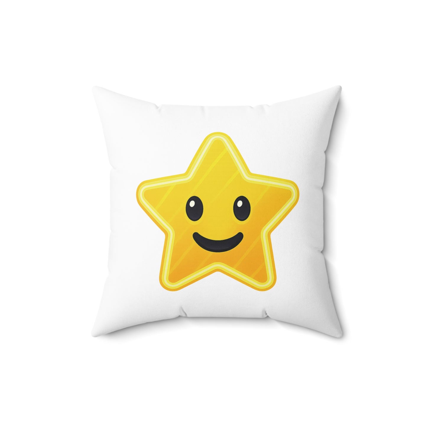 Playful Star Emoji Square Pillow - Fun Home Decor for Kids