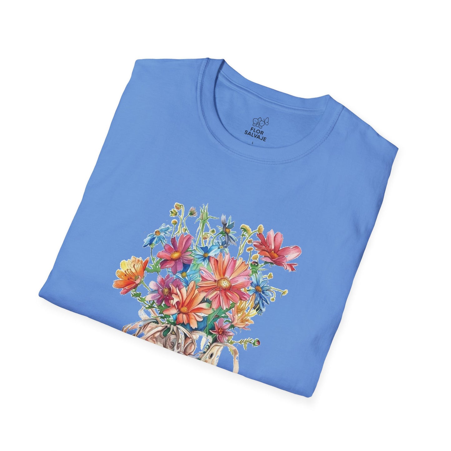 Floral Sneakers T-Shirt, Unisex Softstyle Tee, Boho Casual Shirt, Gift for Nature Lovers, Spring/Fall Fashion