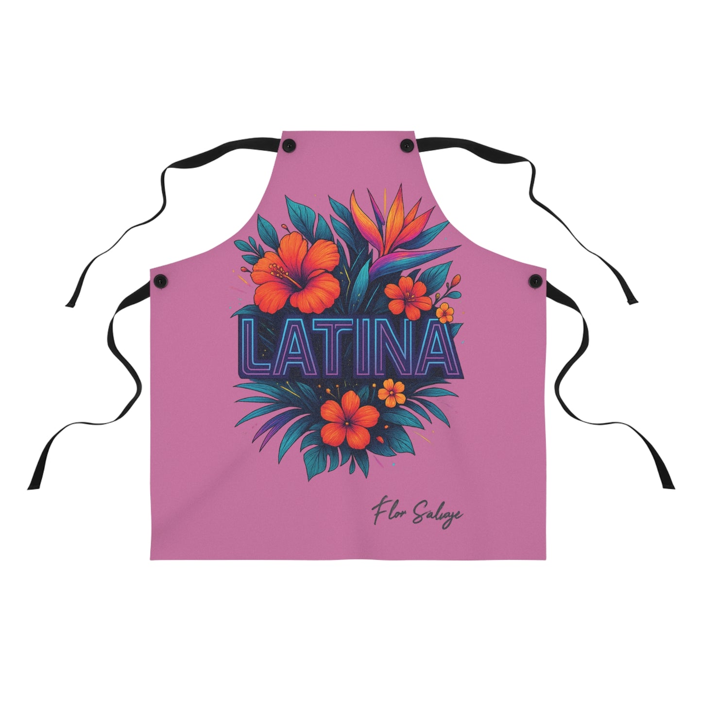 Vibrant Latina Apron, Floral Cooking Apron, Gift for Latina Chef, Bright Kitchen Accessory, Fun Cooking Gift, Latina Pride Apron