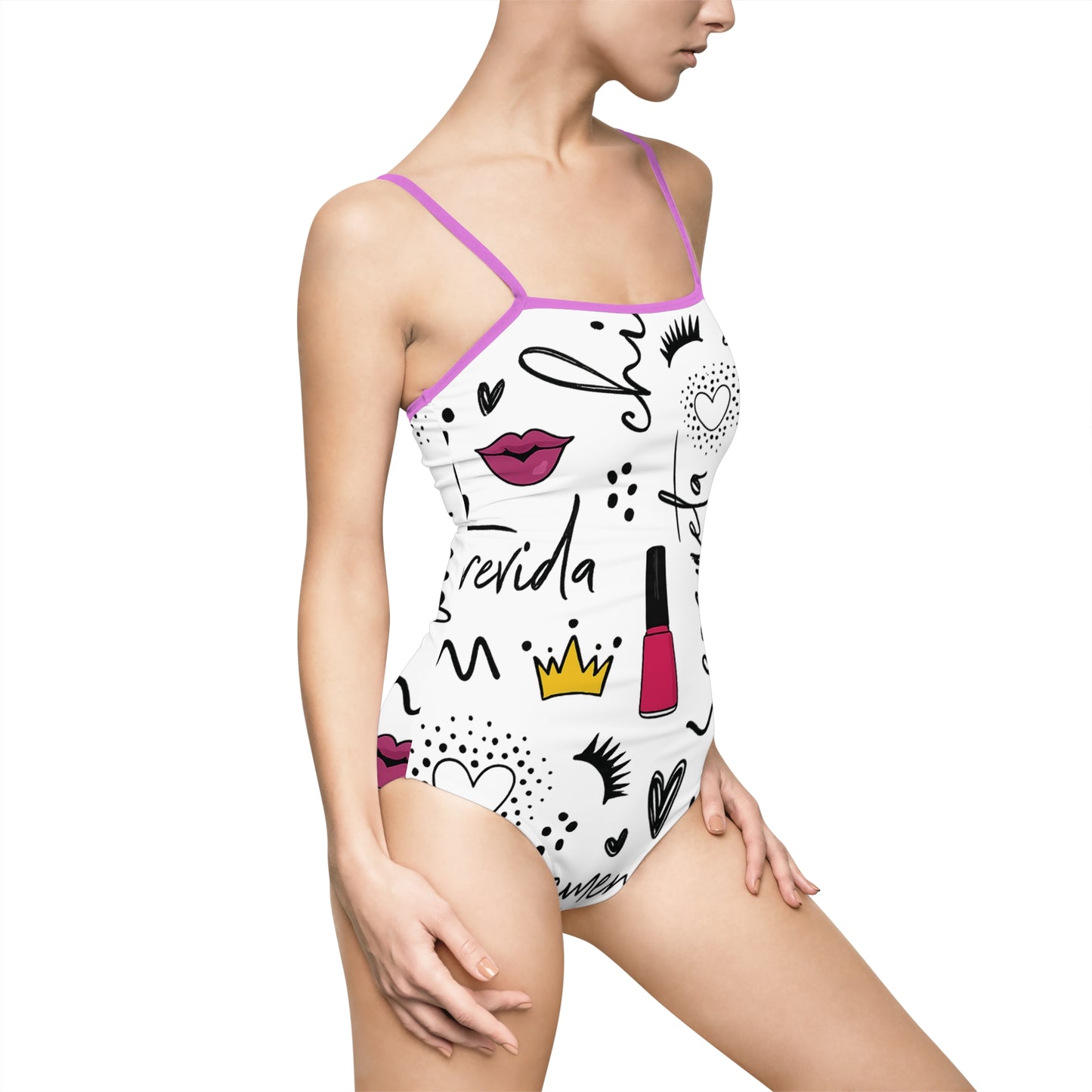 Chic Women's One-Piece Swimsuit, Stylish Swimwear, Summer Beachwear, Pool Party Swim, Vacation Ready Suit