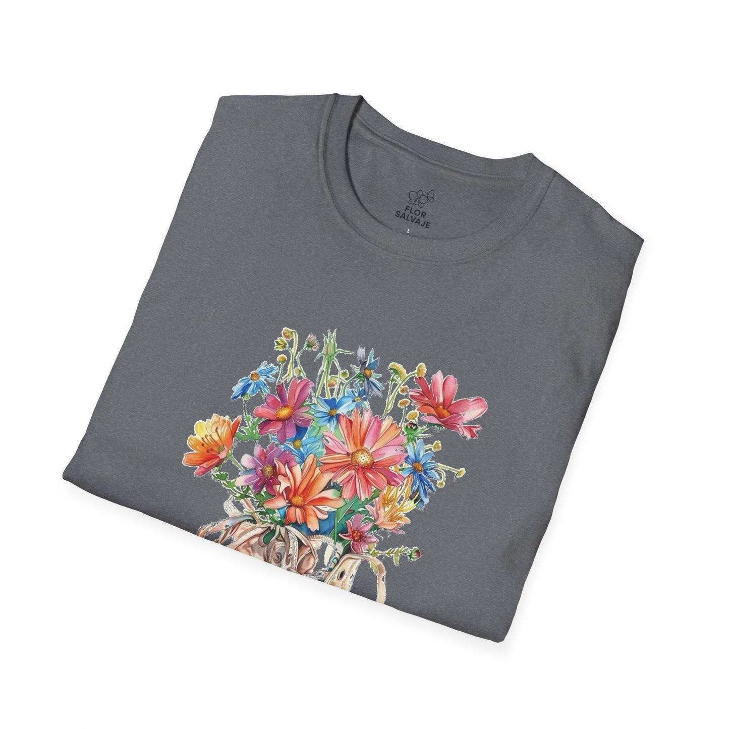 Floral Sneakers T-Shirt, Unisex Softstyle Tee, Boho Casual Shirt, Gift for Nature Lovers, Spring/Fall Fashion