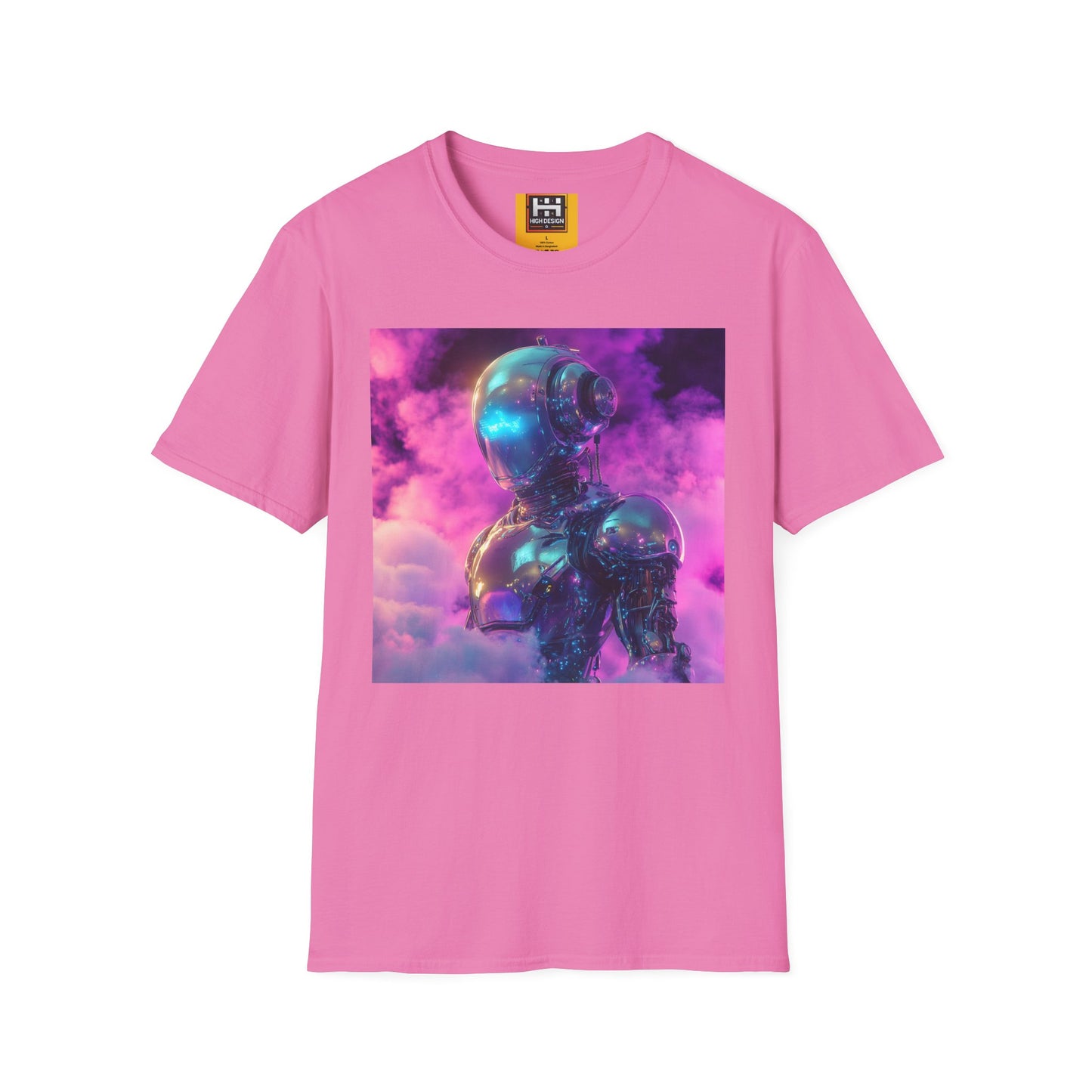 Futuristic Robot Graphic T-Shirt | Unisex Softstyle Tee | Unique Art for Tech Enthusiasts