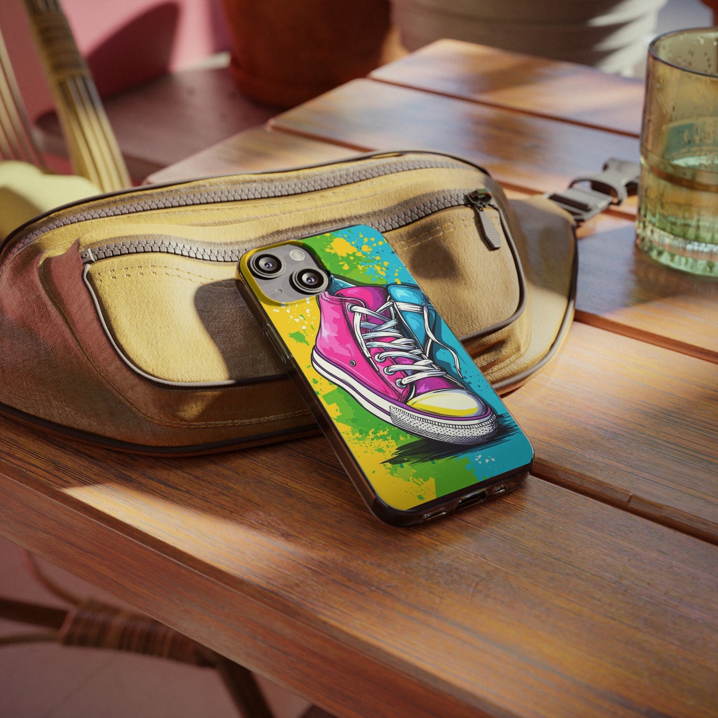 Colorful Sneakers Phone Case - Trendy Soft Phone Cases for Teens, Gifts for Her, Skateboard Accessories, Birthday Present, Fun Tech Gear