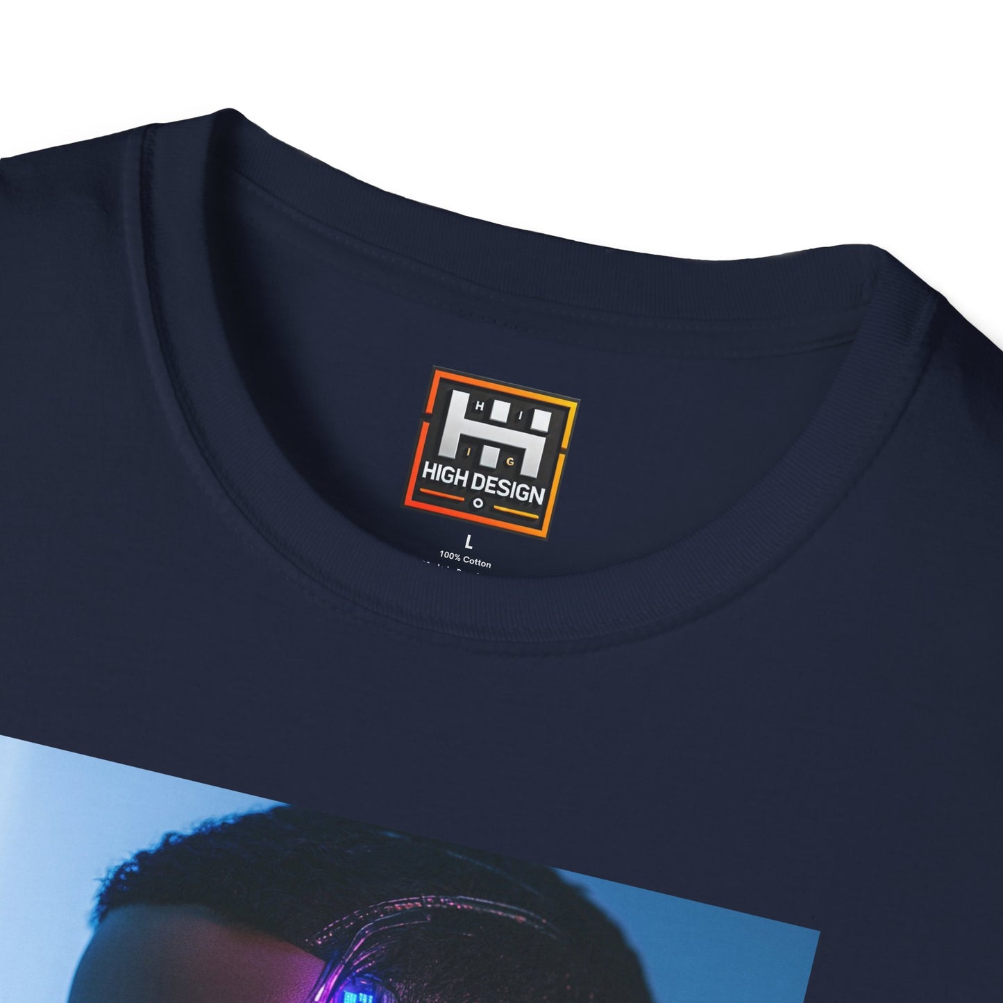 Futuristic Graphic T-Shirt - Unisex Softstyle Tee with Cybernetic Design