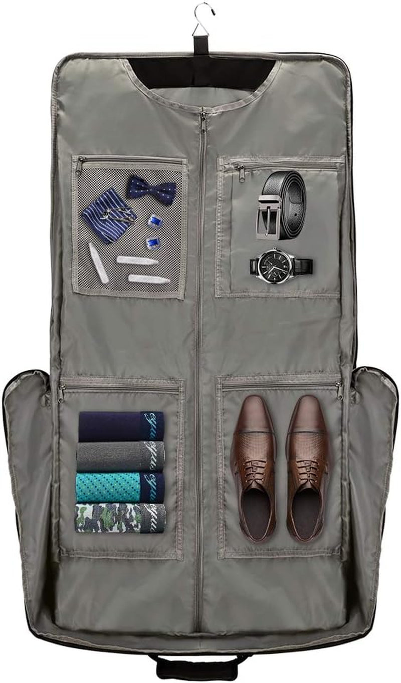 Suit Luggage Garment Bag with Shoulder Strap, Suit Carry on Bag Hanging Suitcase Garment Bags for Men Women Business Travel