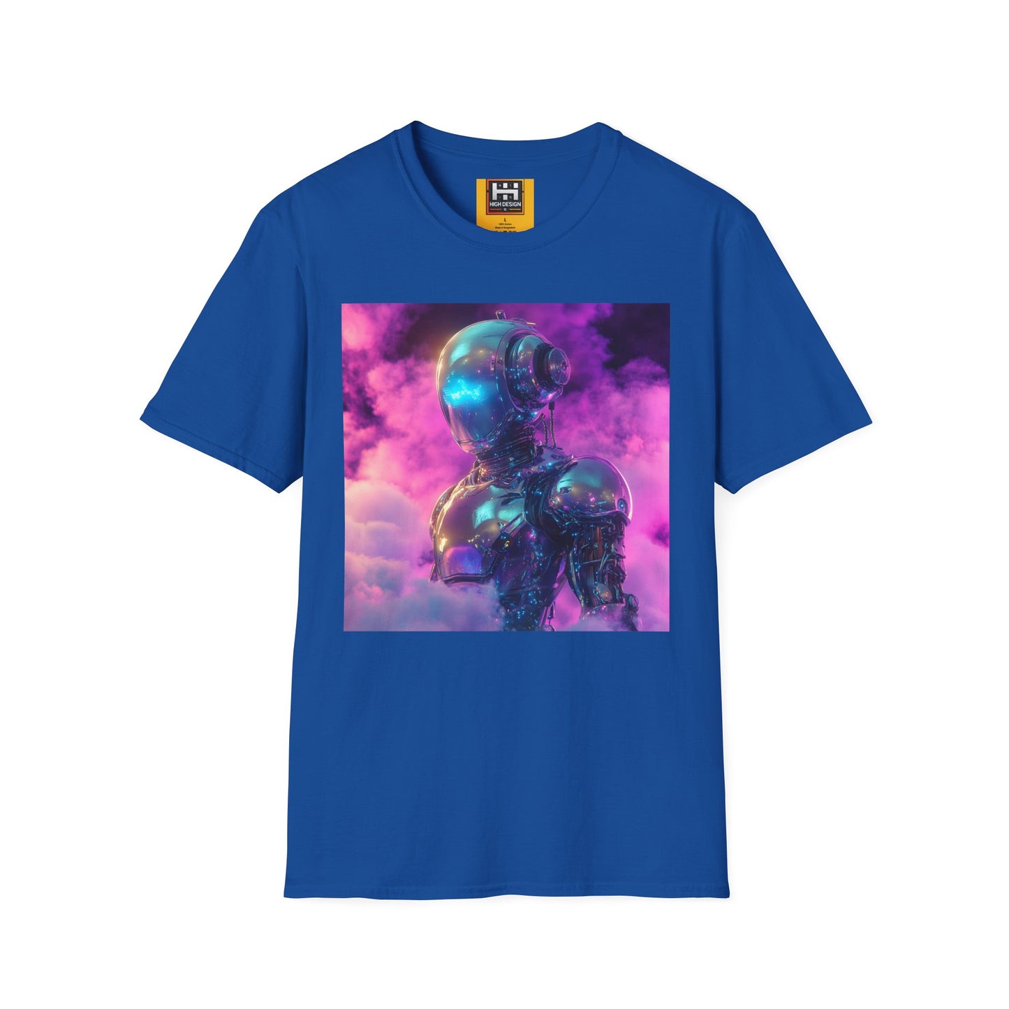 Futuristic Robot Graphic T-Shirt | Unisex Softstyle Tee | Unique Art for Tech Enthusiasts