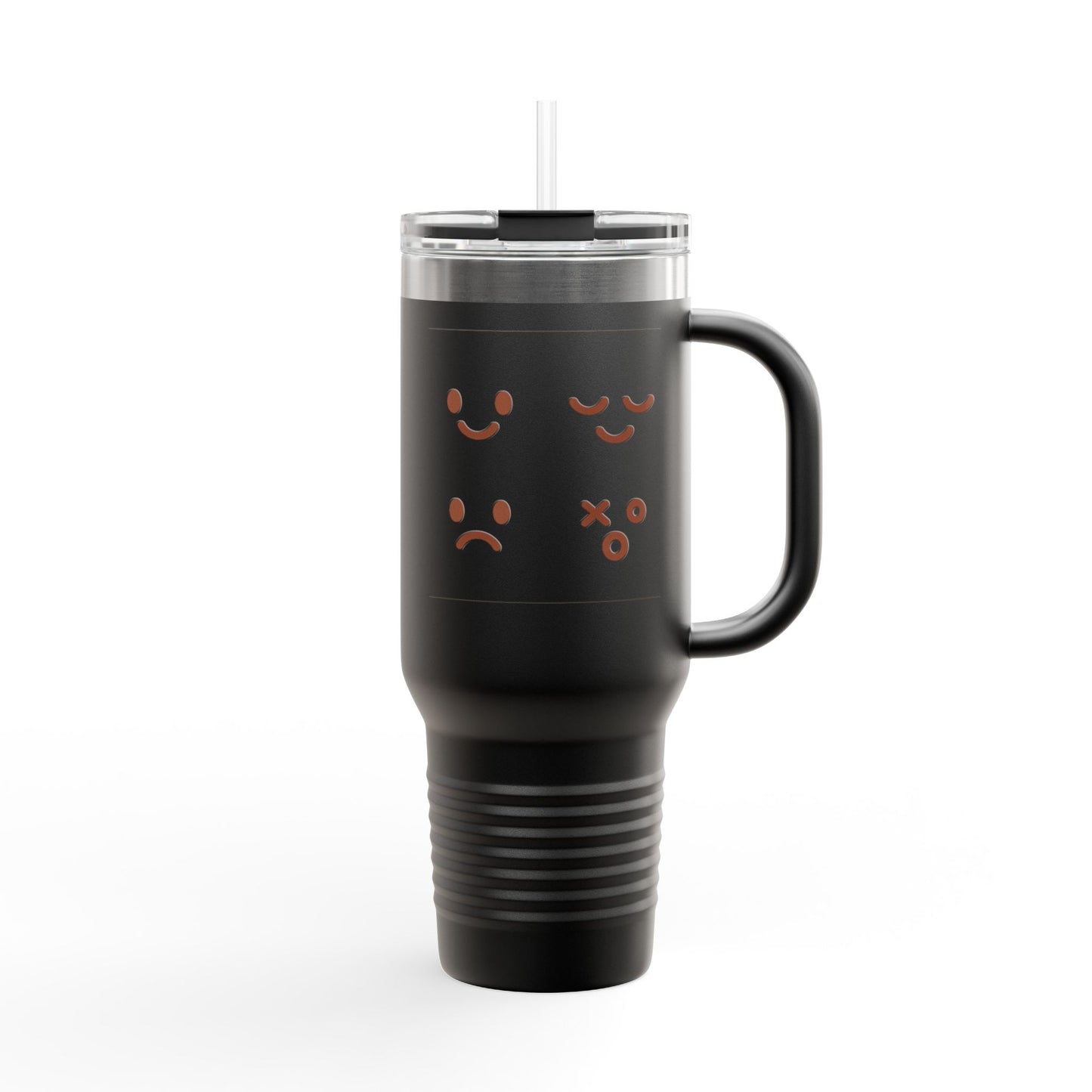 40oz Insulated Travel Mug with Cute Emoji Faces