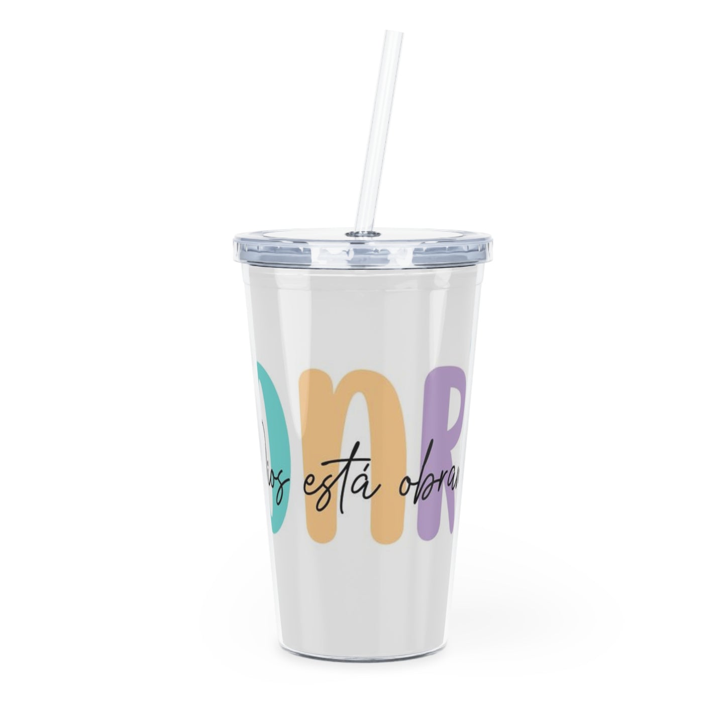 Colorful Inspirational Plastic Tumbler with Straw, Motivational Travel Cup, Fun Drinkware for Home, Classroom, and Gifts