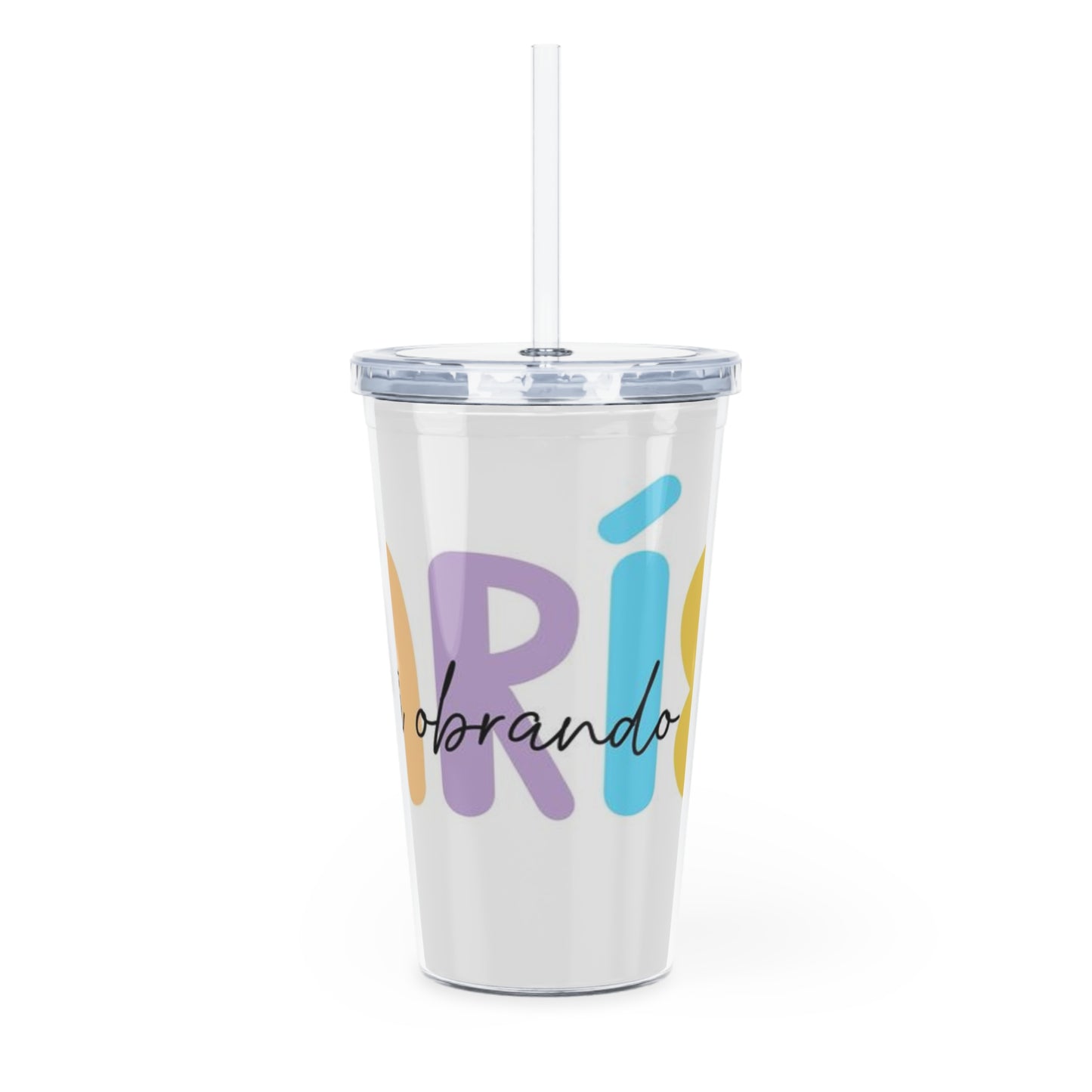 Colorful Inspirational Plastic Tumbler with Straw, Motivational Travel Cup, Fun Drinkware for Home, Classroom, and Gifts