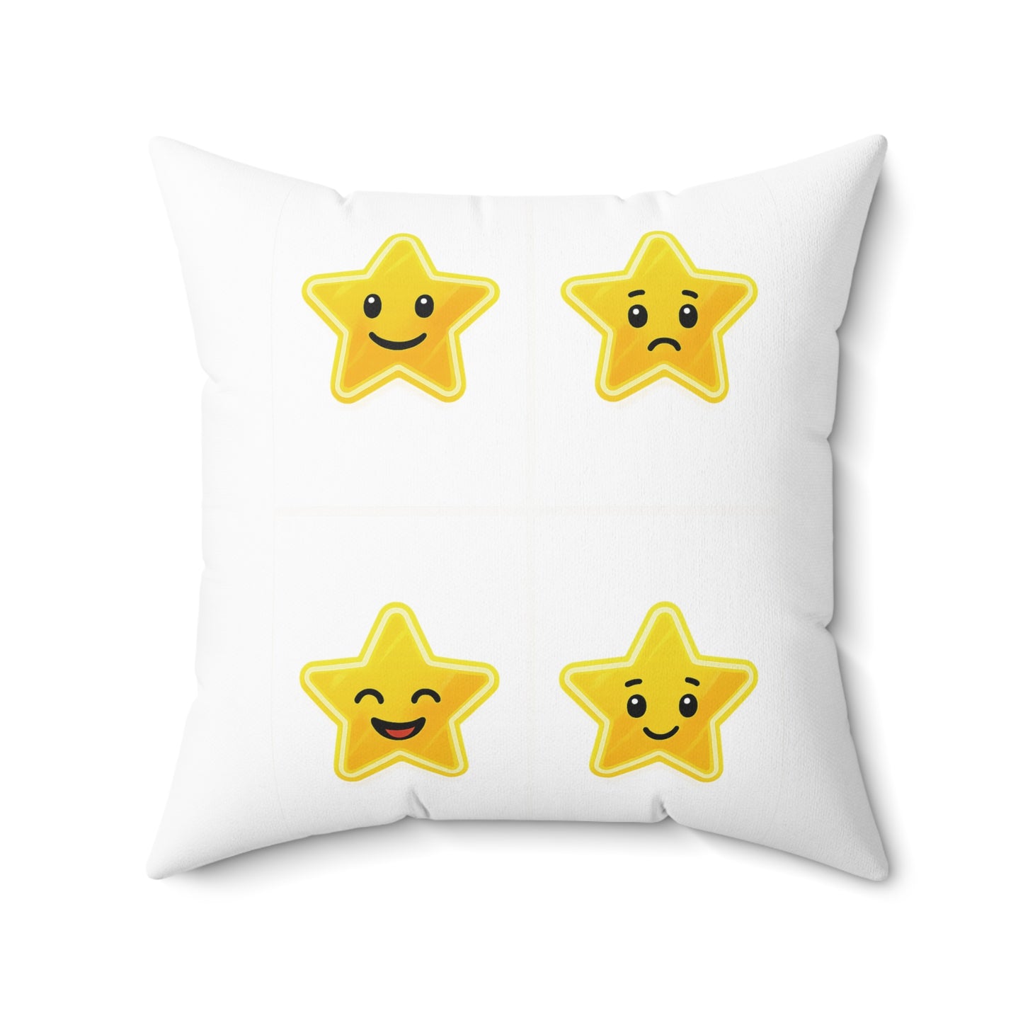 Playful Star Emoji Square Pillow - Fun Home Decor for Kids
