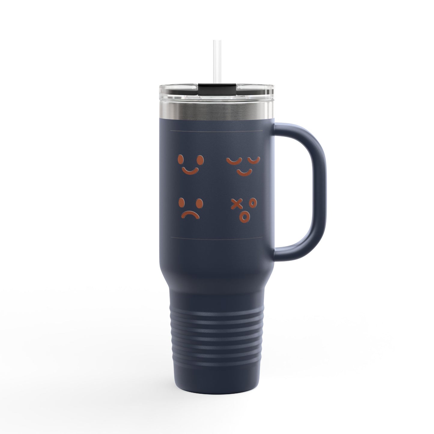 40oz Insulated Travel Mug with Cute Emoji Faces
