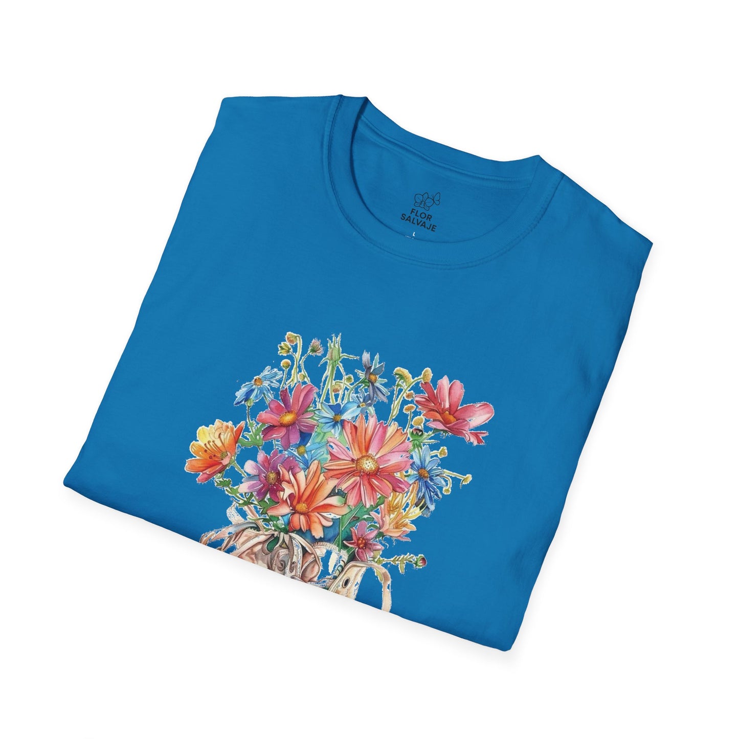 Floral Sneakers T-Shirt, Unisex Softstyle Tee, Boho Casual Shirt, Gift for Nature Lovers, Spring/Fall Fashion