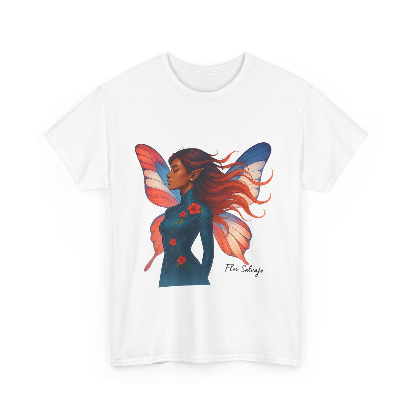 Fairy Design Unisex Heavy Cotton Tee, Comfortable Graphic Tee for Fantasy Lovers, Gift for Birthdays, Festivals, and Everyday Wear