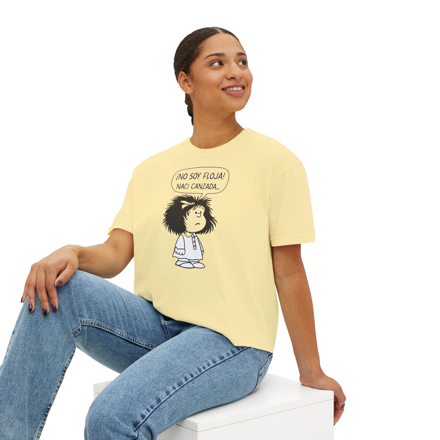 Cute Women's Boxy Tee - '¡NO SOY FLOJA!' Graphic T-Shirt
