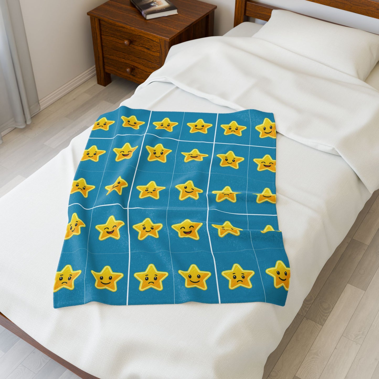 Emotional Star Velveteen Plush Blanket | Cozy and Fun for Kids' Rooms