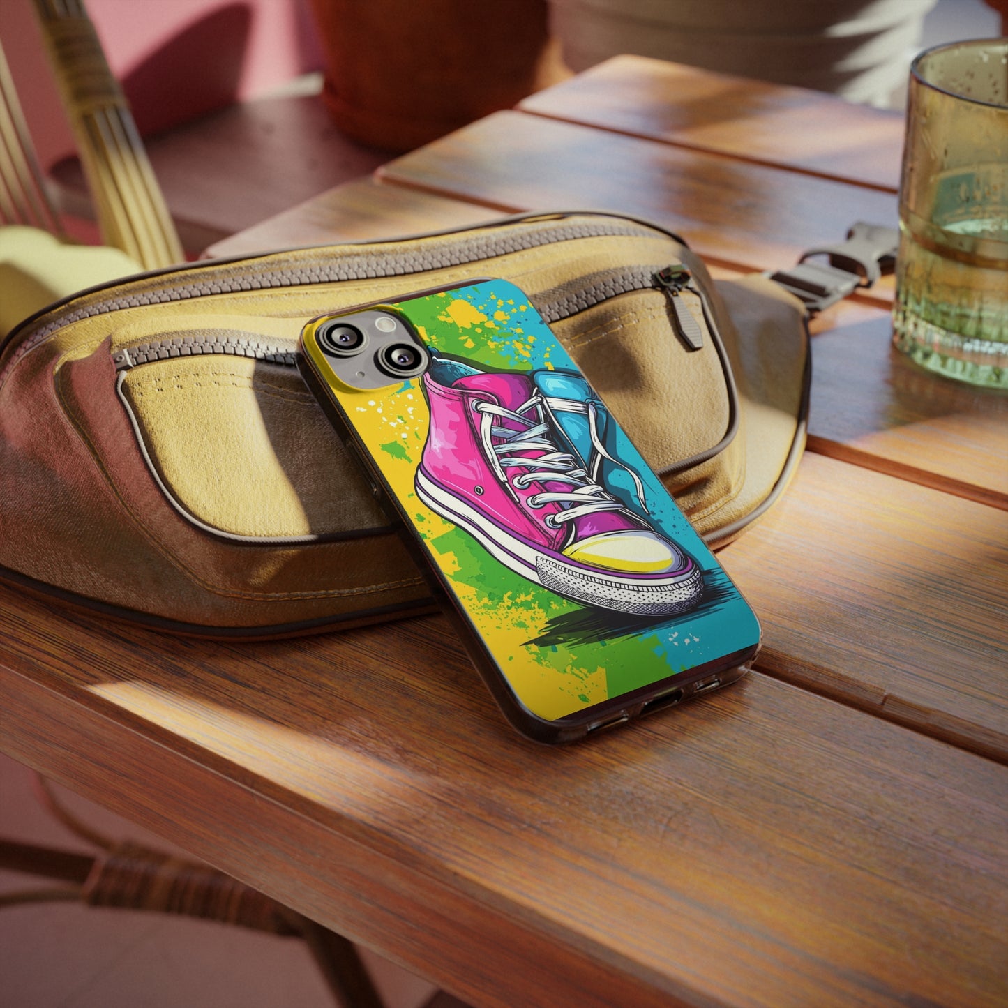 Colorful Sneakers Phone Case - Trendy Soft Phone Cases for Teens, Gifts for Her, Skateboard Accessories, Birthday Present, Fun Tech Gear