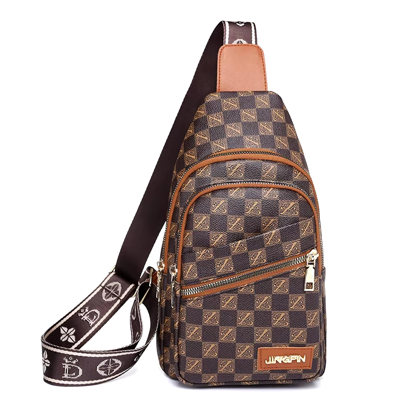 New Fashion Men'S Urban Travel Chest Bag Trend Design PU Adjustable Leather Men Shoulder Bag Phone Sling Crossbody Bags for Men