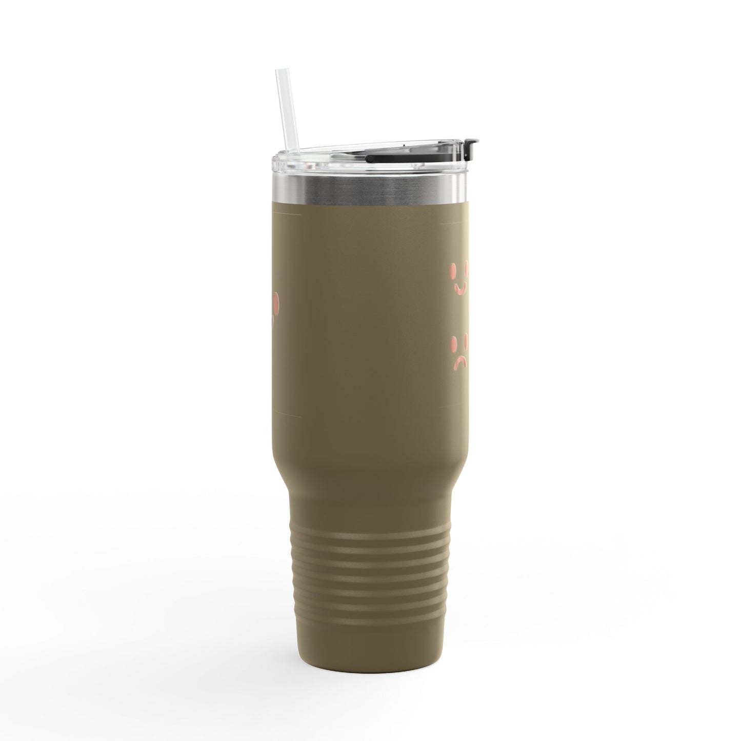 40oz Insulated Travel Mug with Cute Emoji Faces