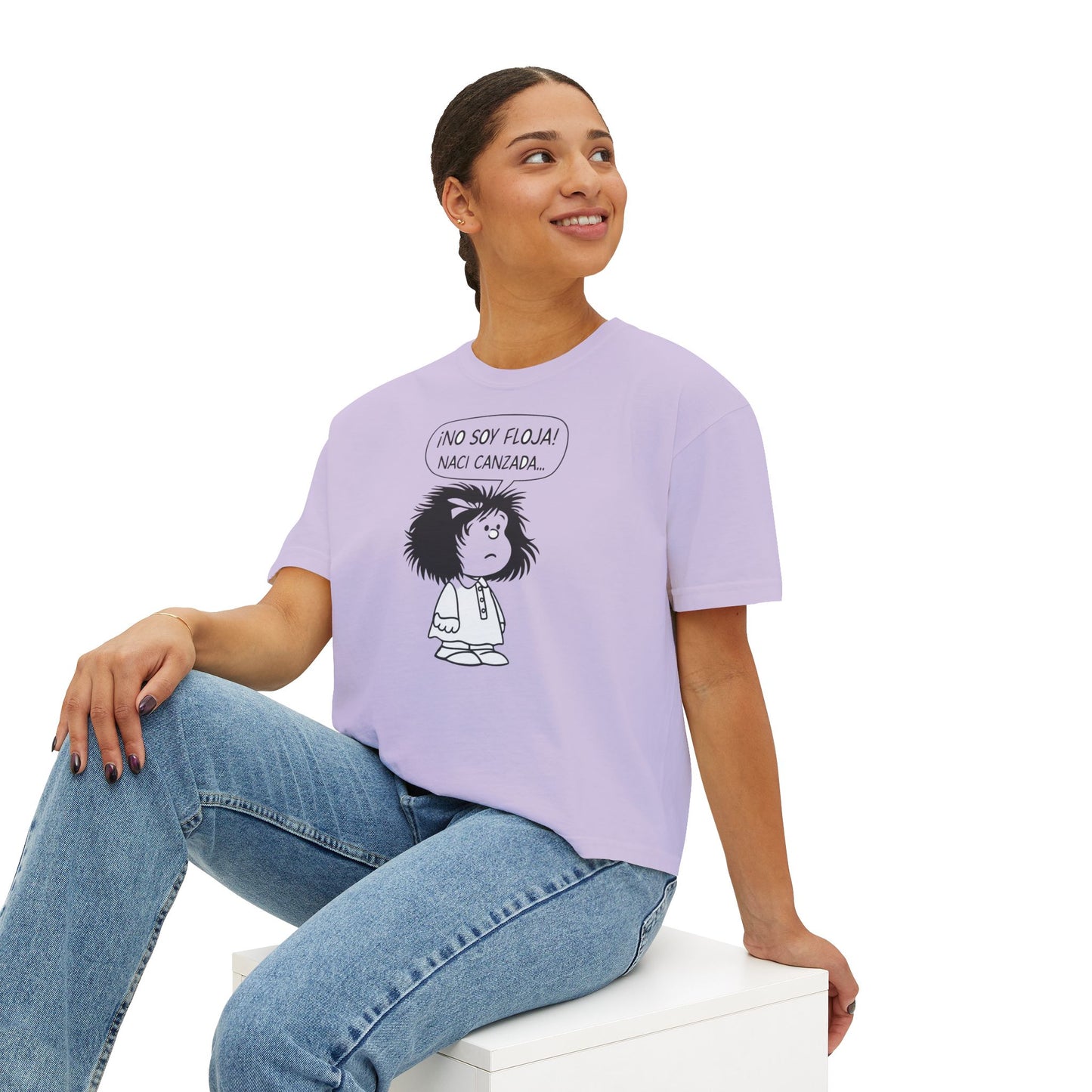 Cute Women's Boxy Tee - '¡NO SOY FLOJA!' Graphic T-Shirt
