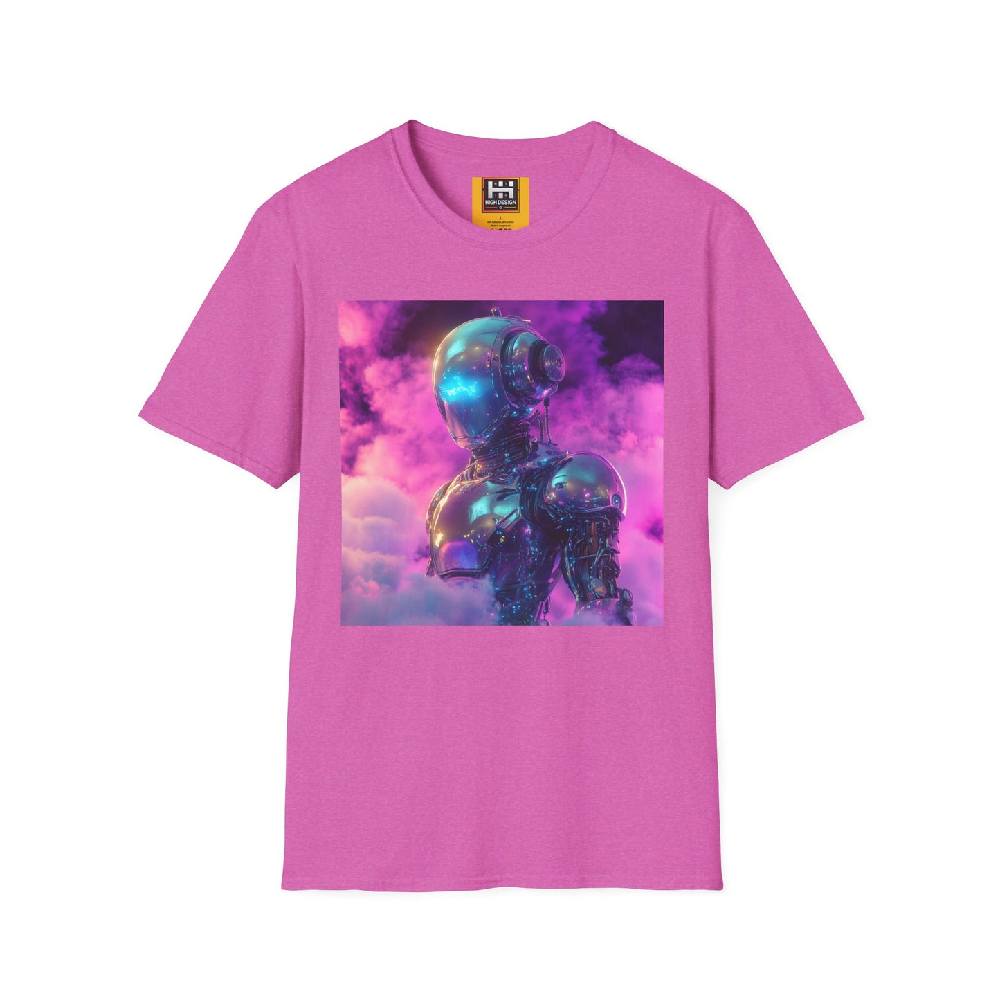 Futuristic Robot Graphic T-Shirt | Unisex Softstyle Tee | Unique Art for Tech Enthusiasts