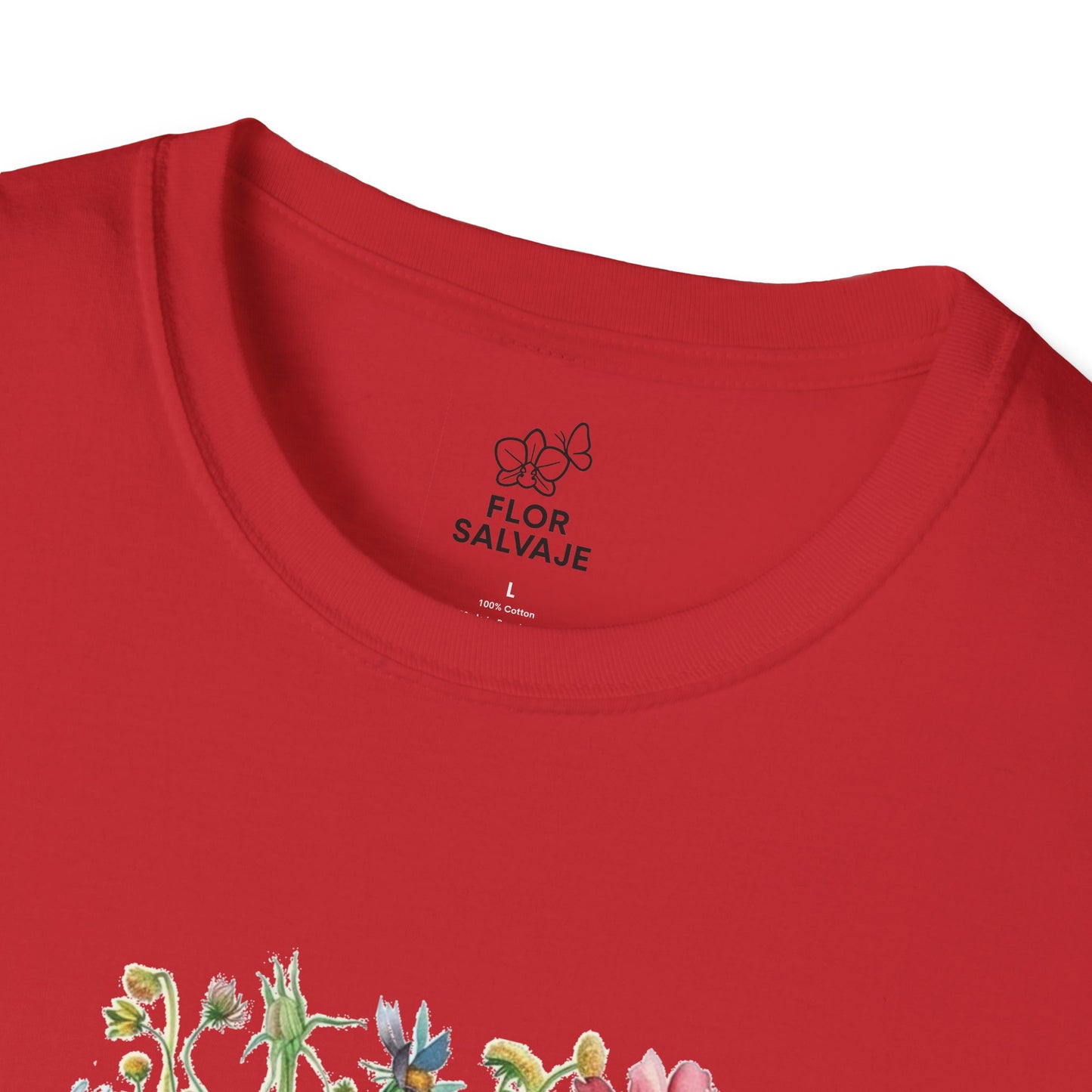 Floral Sneakers T-Shirt, Unisex Softstyle Tee, Boho Casual Shirt, Gift for Nature Lovers, Spring/Fall Fashion