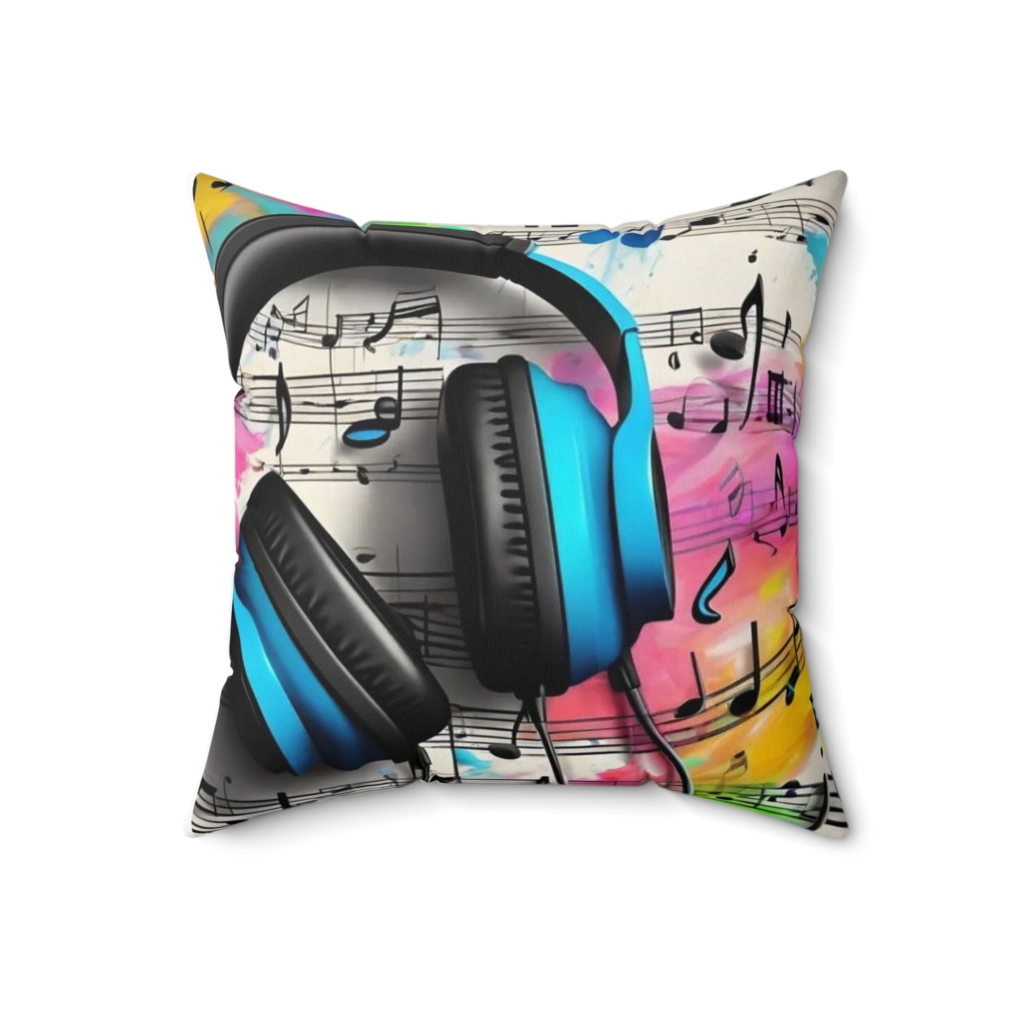 Musical Vibes Pillow, Music Lover Gift, Home Decor, Couch Pillow, Colorful Cushion, Unique Music Pillow