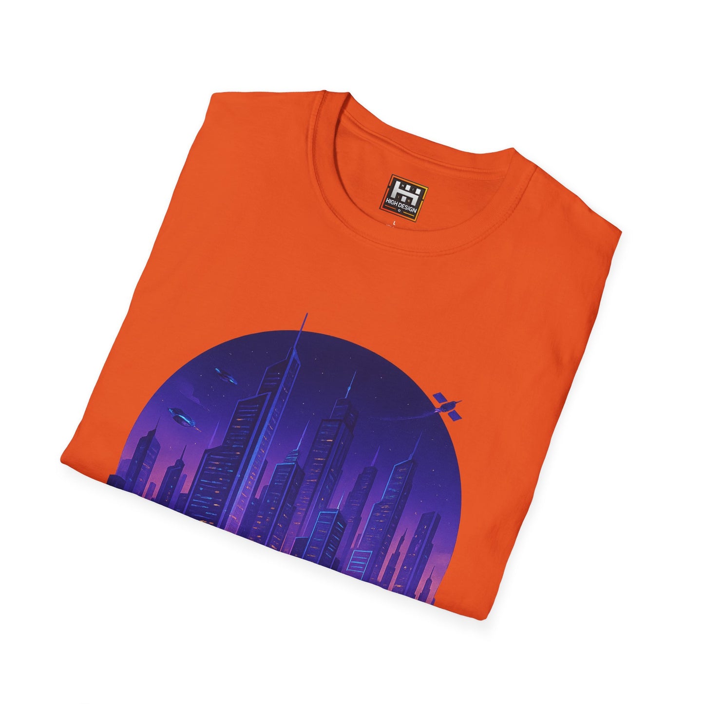Cityscape Unisex Softstyle T-Shirt | Artistic Urban Design for Everyday Wear