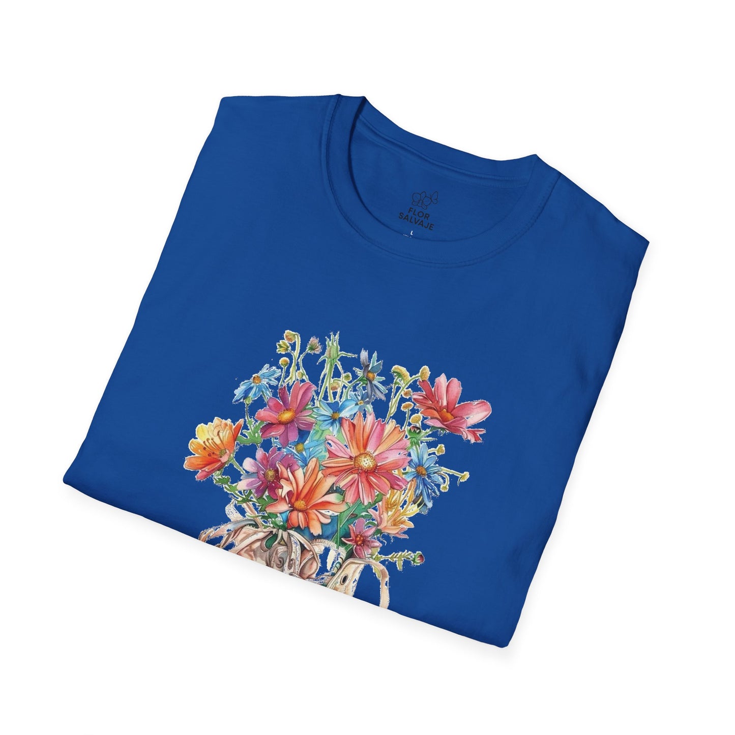 Floral Sneakers T-Shirt, Unisex Softstyle Tee, Boho Casual Shirt, Gift for Nature Lovers, Spring/Fall Fashion