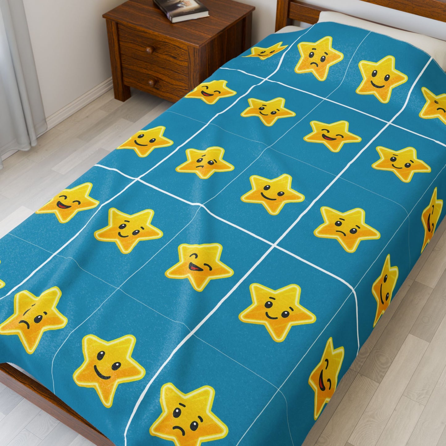 Emotional Star Velveteen Plush Blanket | Cozy and Fun for Kids' Rooms