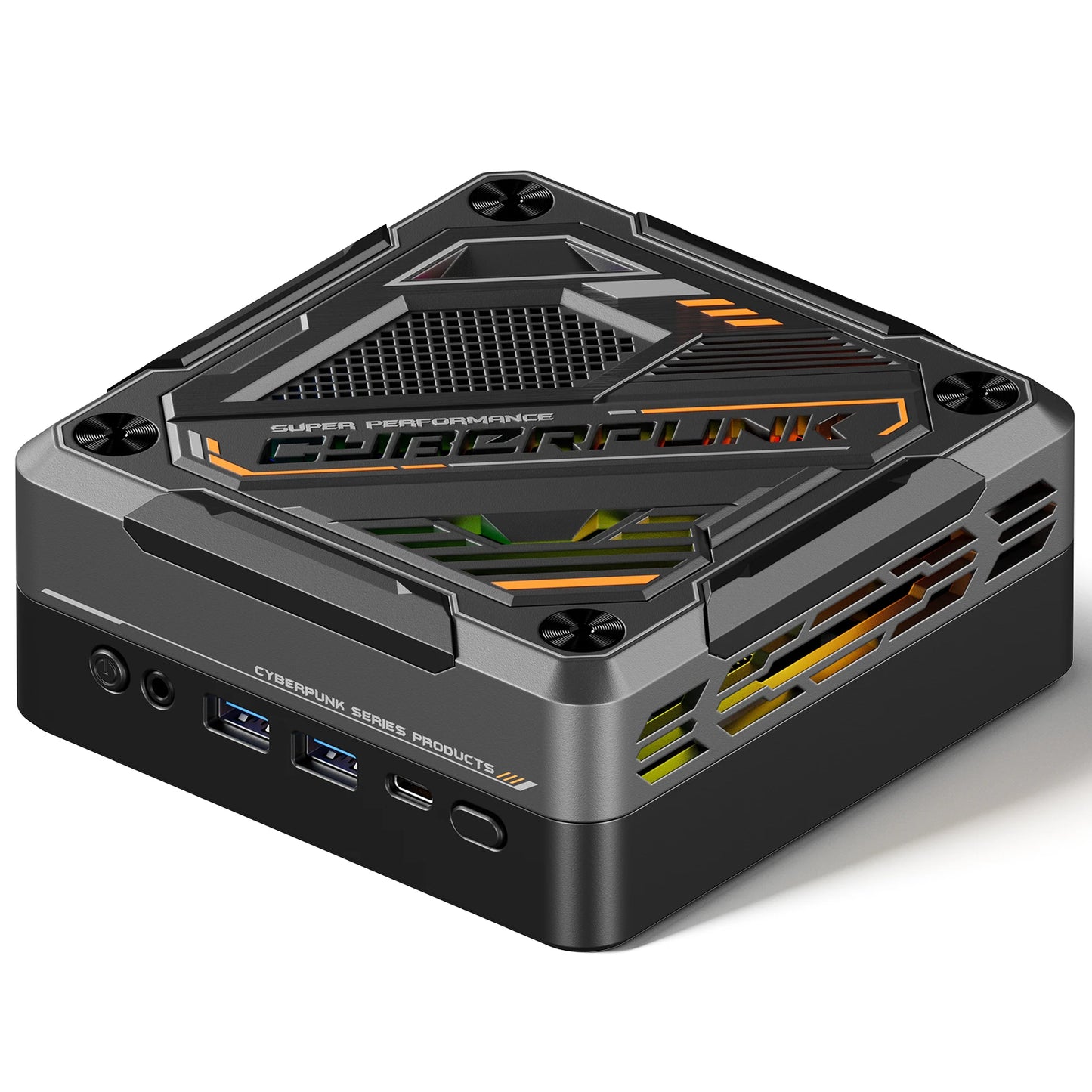 MN57U AMD Ryzen 7 5700U Mini PC 16GB RAM 512GB SSD WIFI6 BT5.2 Windows 11 Pro 4K Triple Display RGB Light Effect Mini Computer Desktop PC
