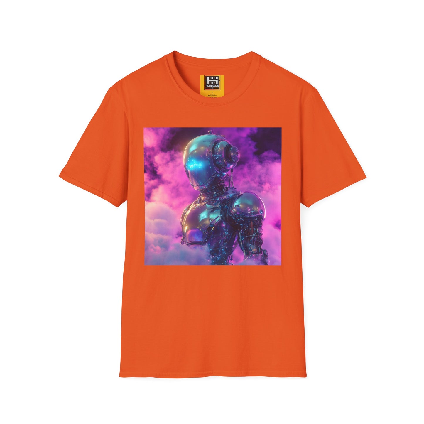 Futuristic Robot Graphic T-Shirt | Unisex Softstyle Tee | Unique Art for Tech Enthusiasts