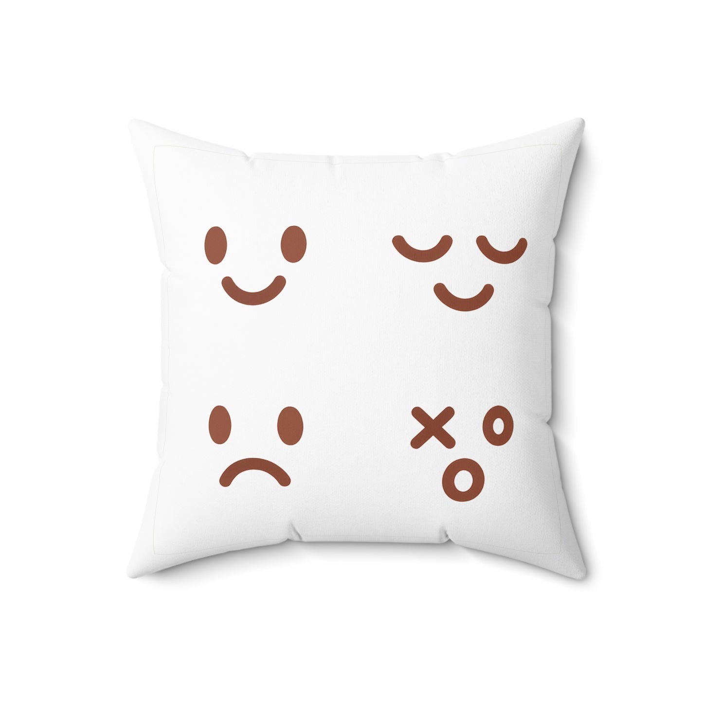 Emotional Vibes Decorative Pillow - Square Spun Polyester with Cute Faces