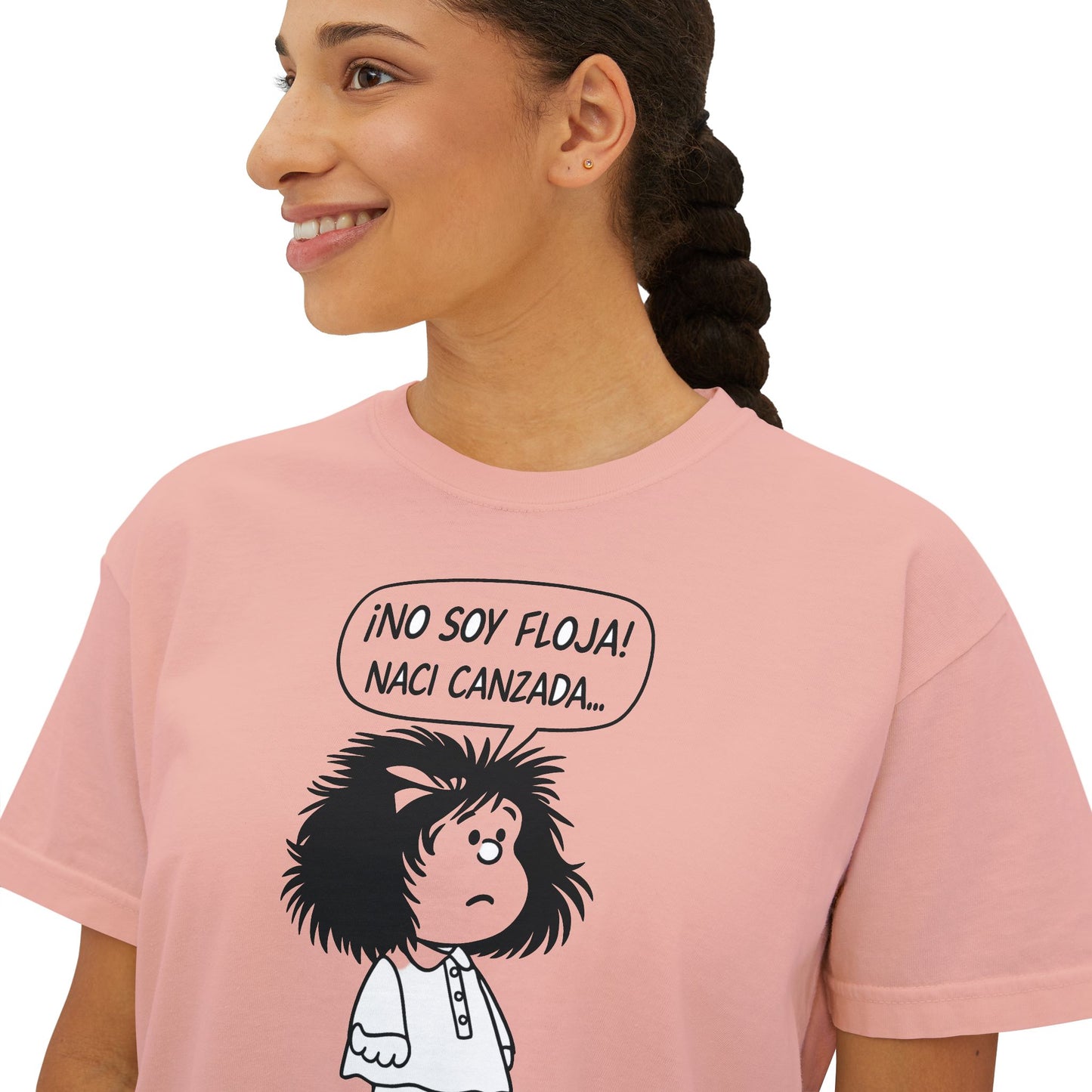 Cute Women's Boxy Tee - '¡NO SOY FLOJA!' Graphic T-Shirt