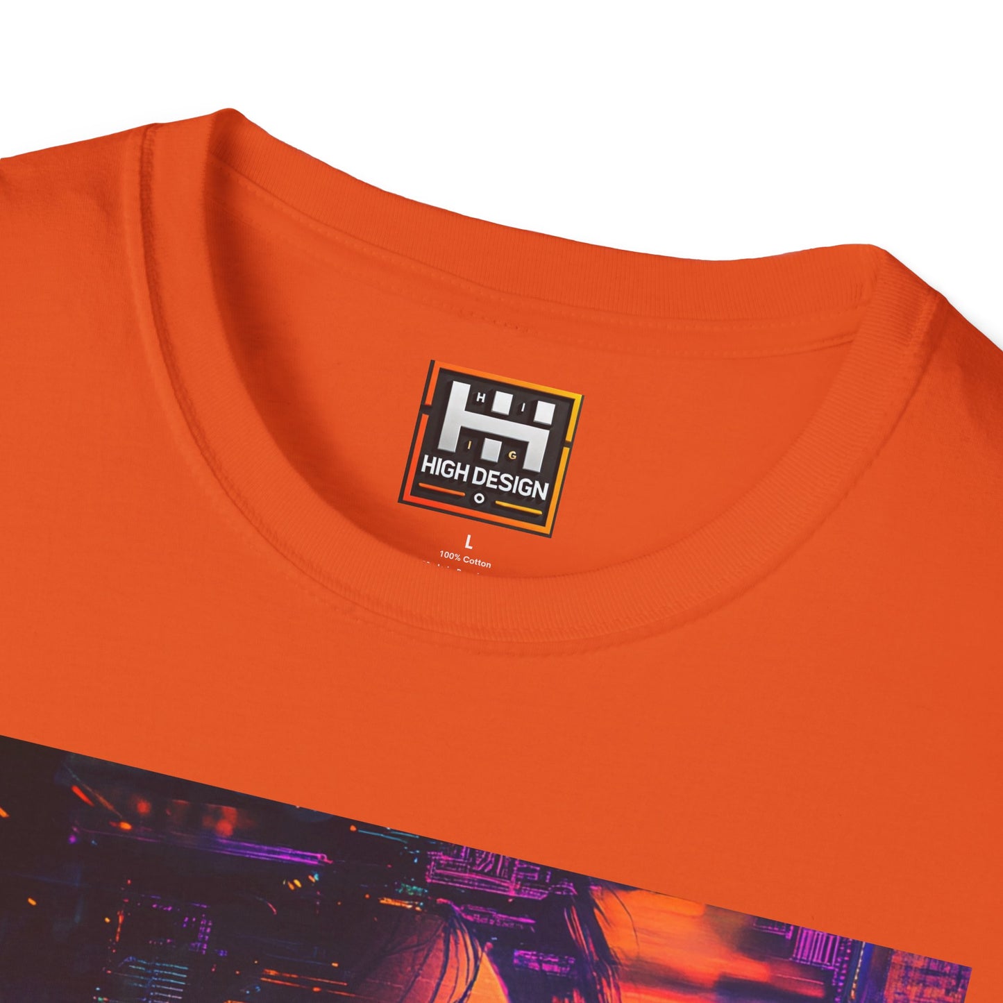 Futuristic Vibe Unisex Softstyle T-Shirt - Cyberpunk Art Design
