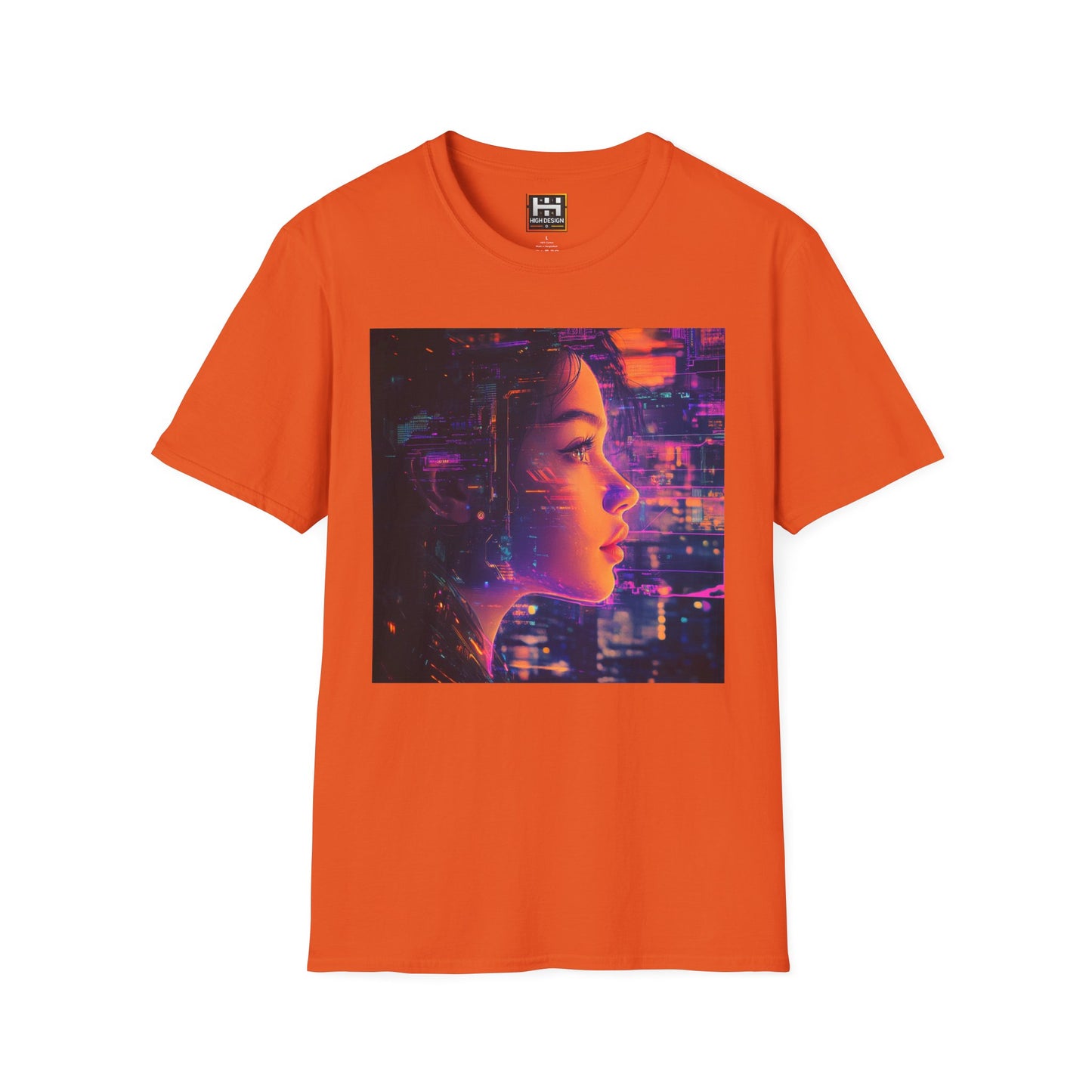 Futuristic Vibe Unisex Softstyle T-Shirt - Cyberpunk Art Design