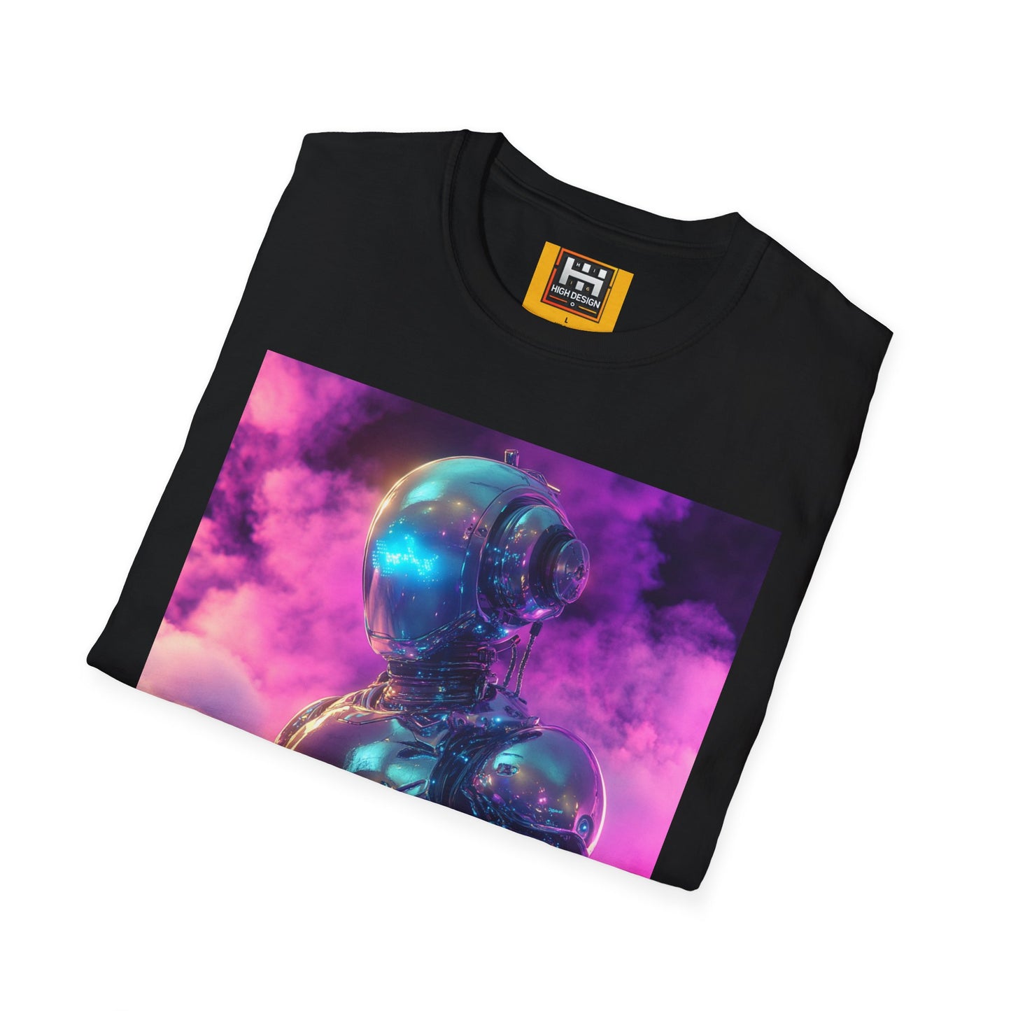 Futuristic Robot Graphic T-Shirt | Unisex Softstyle Tee | Unique Art for Tech Enthusiasts