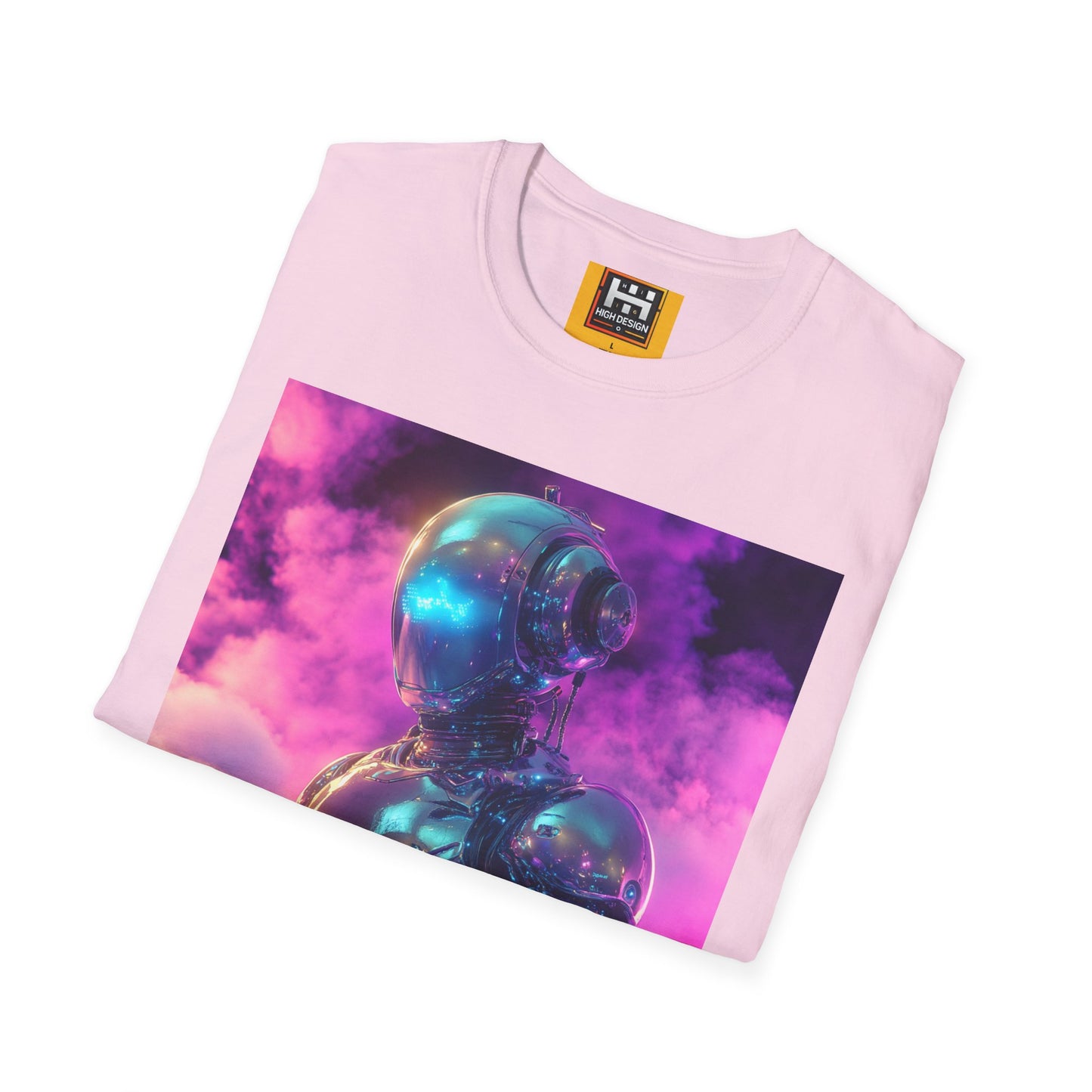 Futuristic Robot Graphic T-Shirt | Unisex Softstyle Tee | Unique Art for Tech Enthusiasts