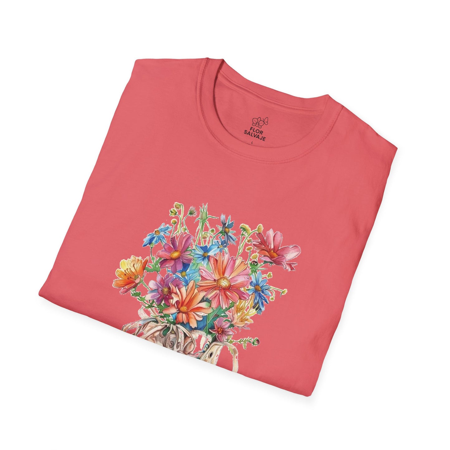 Floral Sneakers T-Shirt, Unisex Softstyle Tee, Boho Casual Shirt, Gift for Nature Lovers, Spring/Fall Fashion