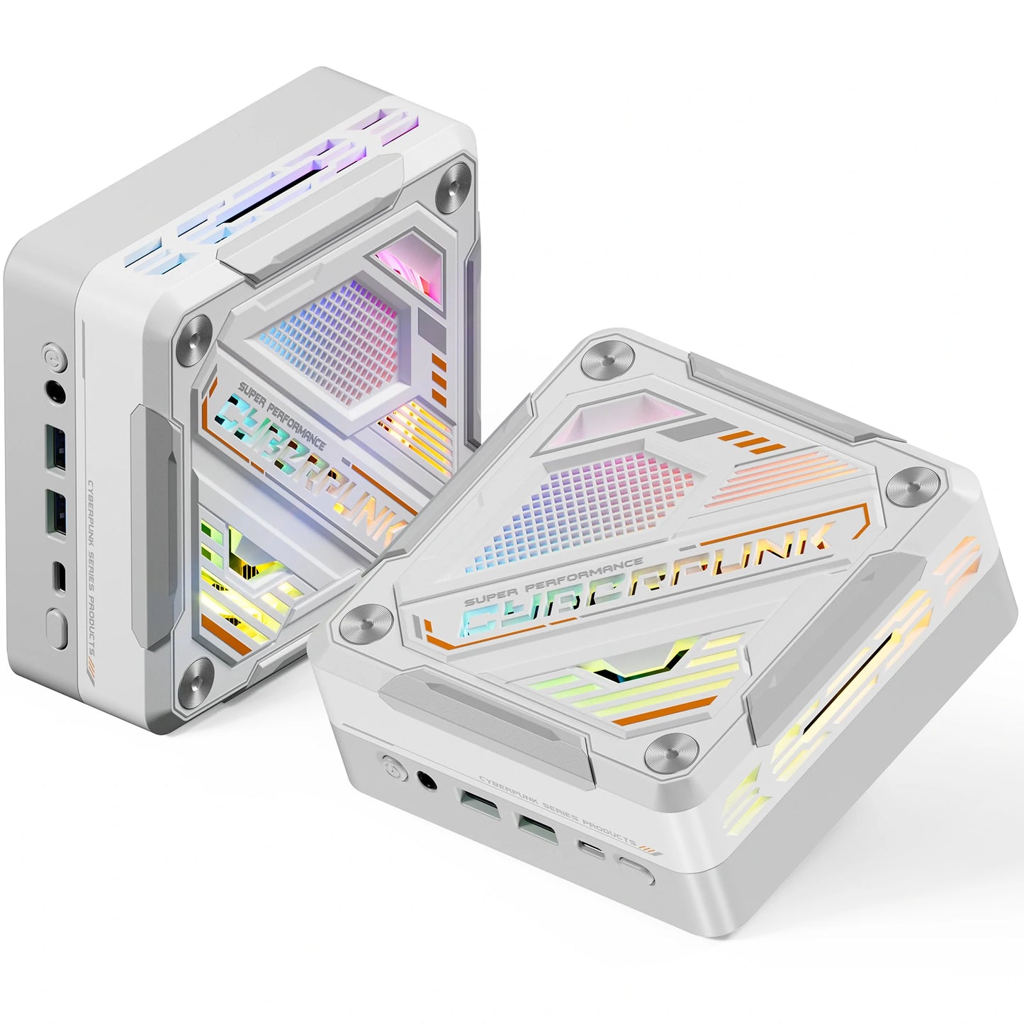 MN57U AMD Ryzen 7 5700U Mini PC 16GB RAM 512GB SSD WIFI6 BT5.2 Windows 11 Pro 4K Triple Display RGB Light Effect Mini Computer Desktop PC