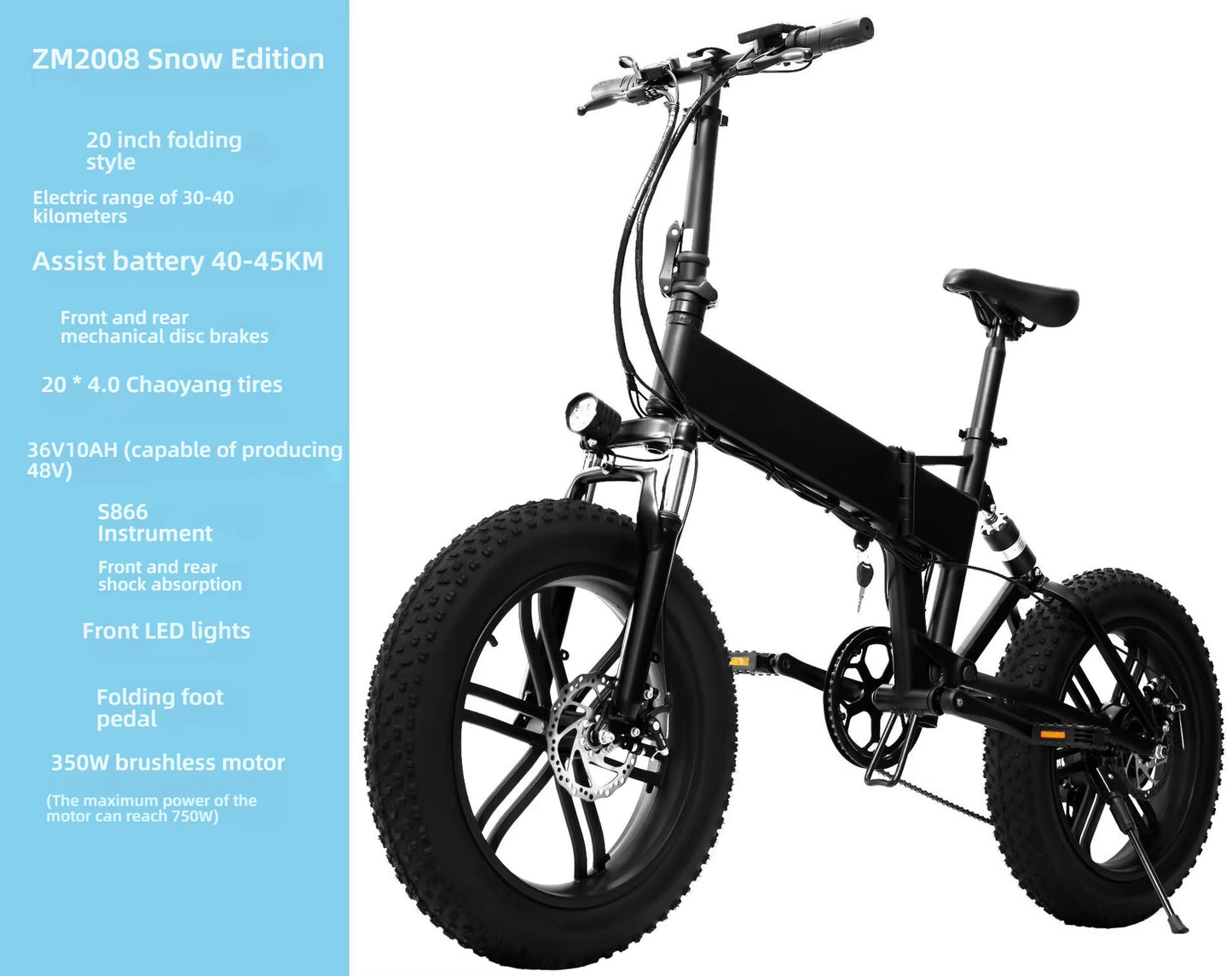 Driver'S Representative Folding Electric Bicycle Adult Portable Commuting Two Wheeled Electric Scooter Electric Dirt Bike