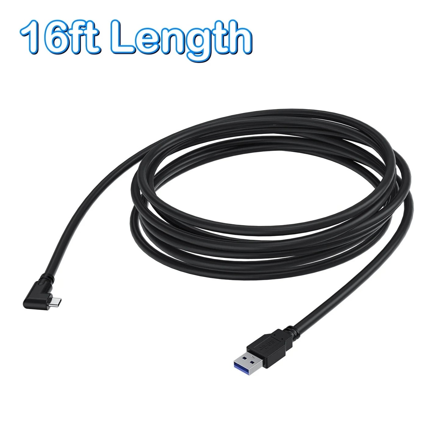 CBUS 16Ft Link Cable for Meta Quest 3, Oculus Quest 2 - USB 3.2 Gen 1 USB-C to USB-A Right Angle Type-C to Type-A
