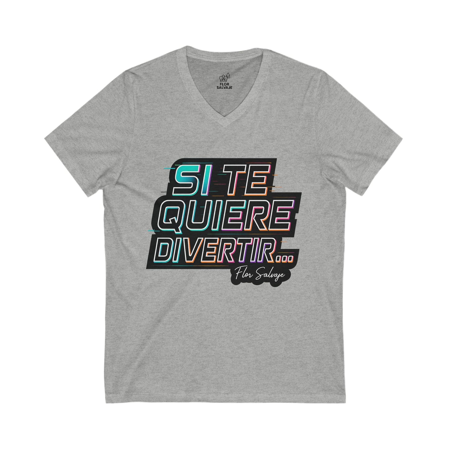 Colorful V-Neck Tee with Fun Phrase - Perfect Gift for Friends, Summer Wear, Party Outfits, Birthday Gifts, Casual Style